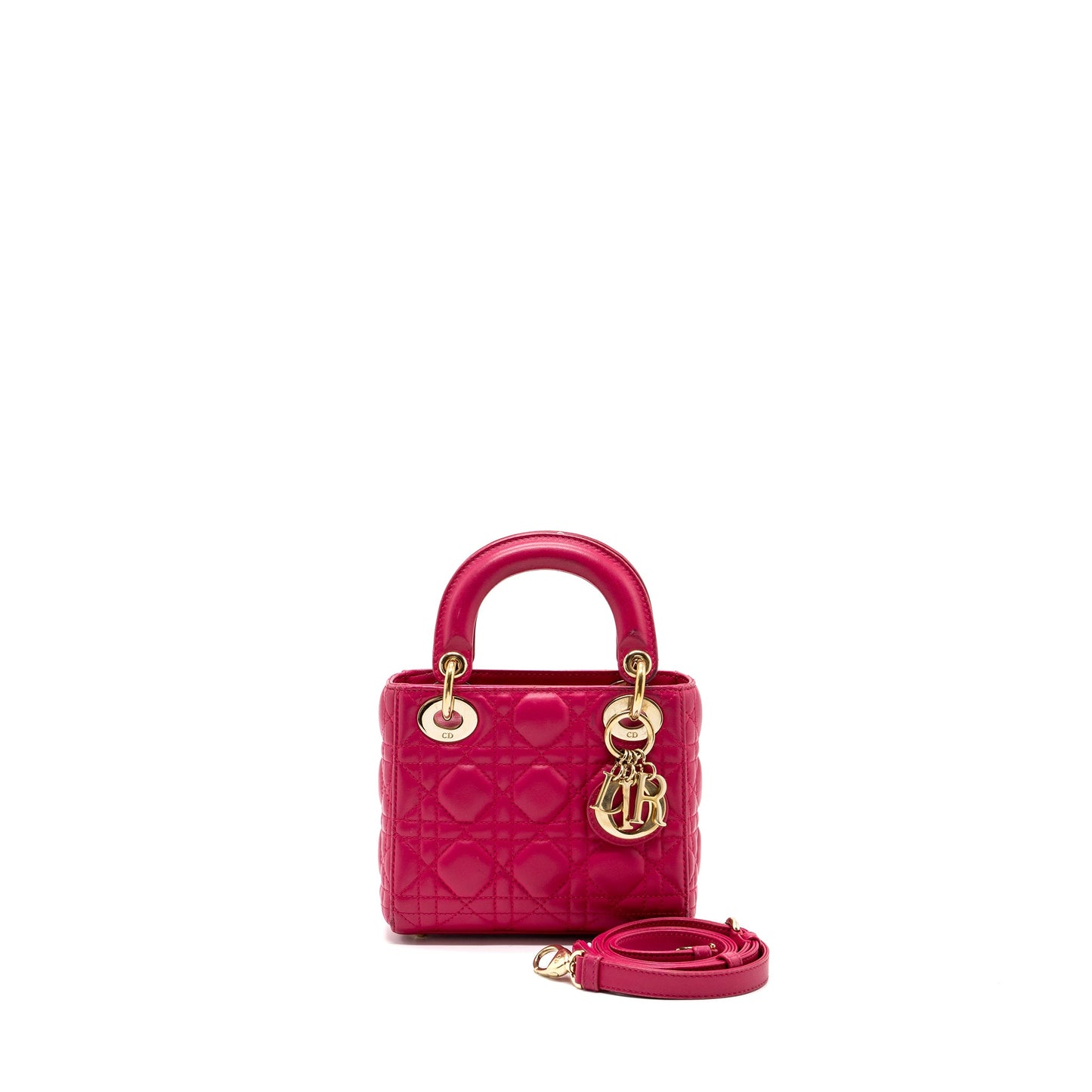 Dior mini lady dior lambskin pink