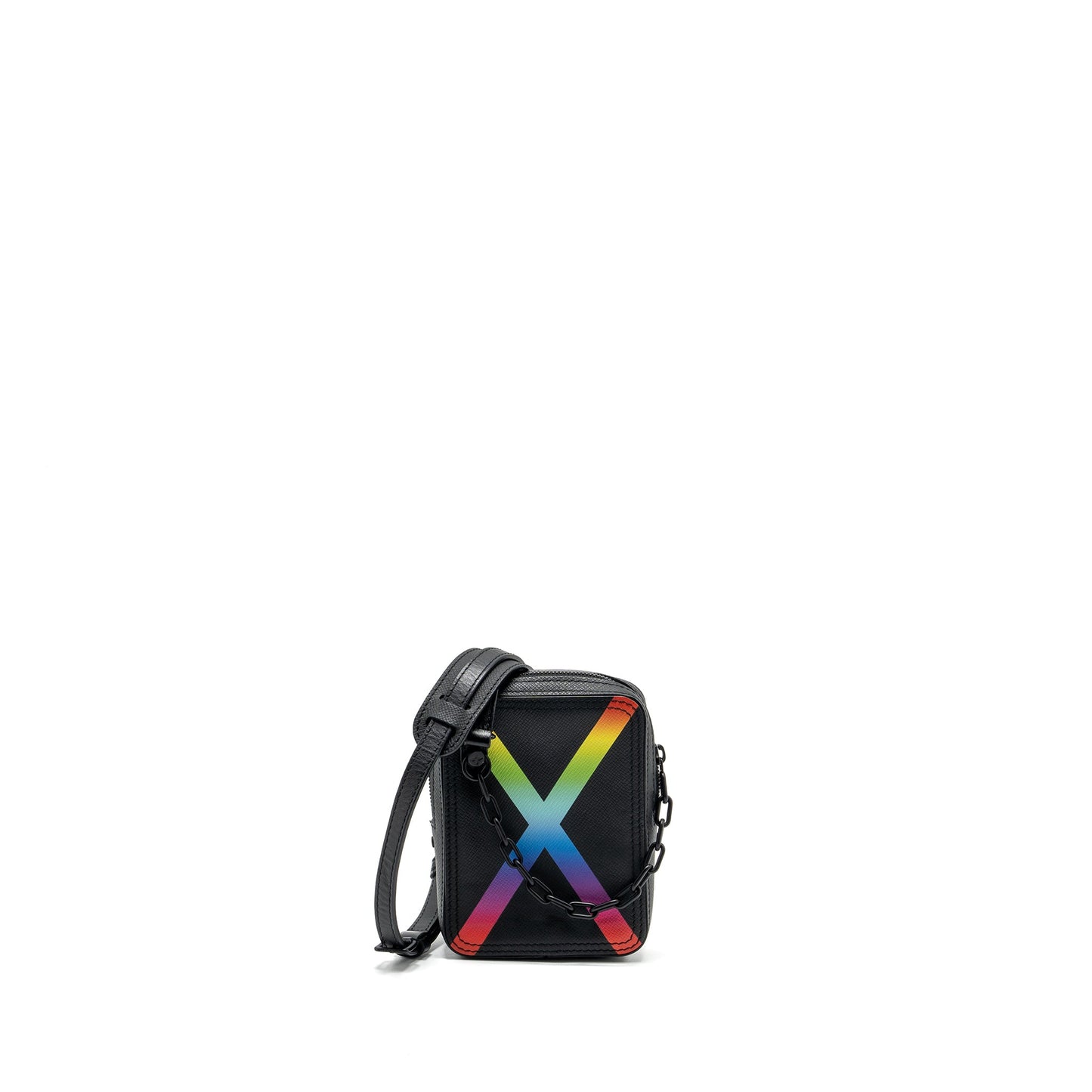 Louis Vuitton Danube Messenger Purse Taiga Black/Rainbow Black Hardware