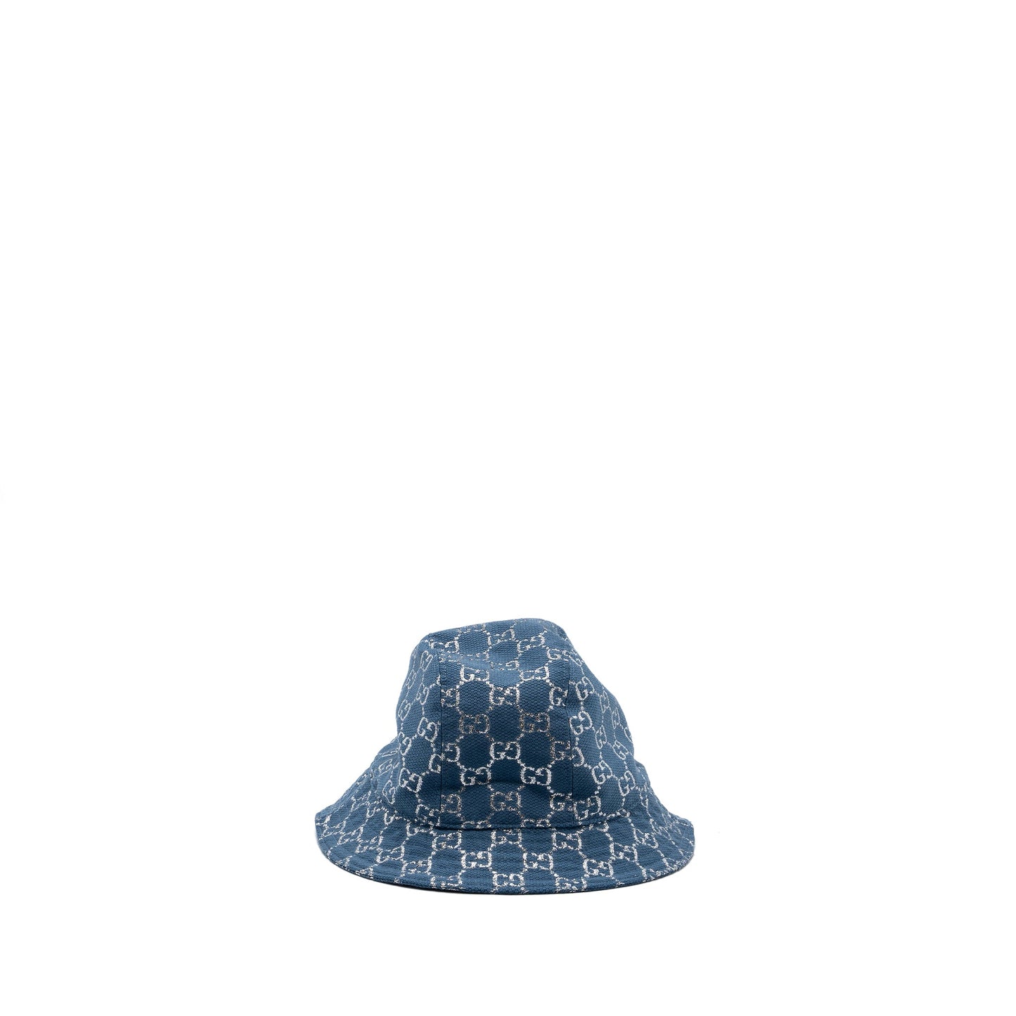 GUCCI Large Lame Bucket Hat Wool turquoise/silver