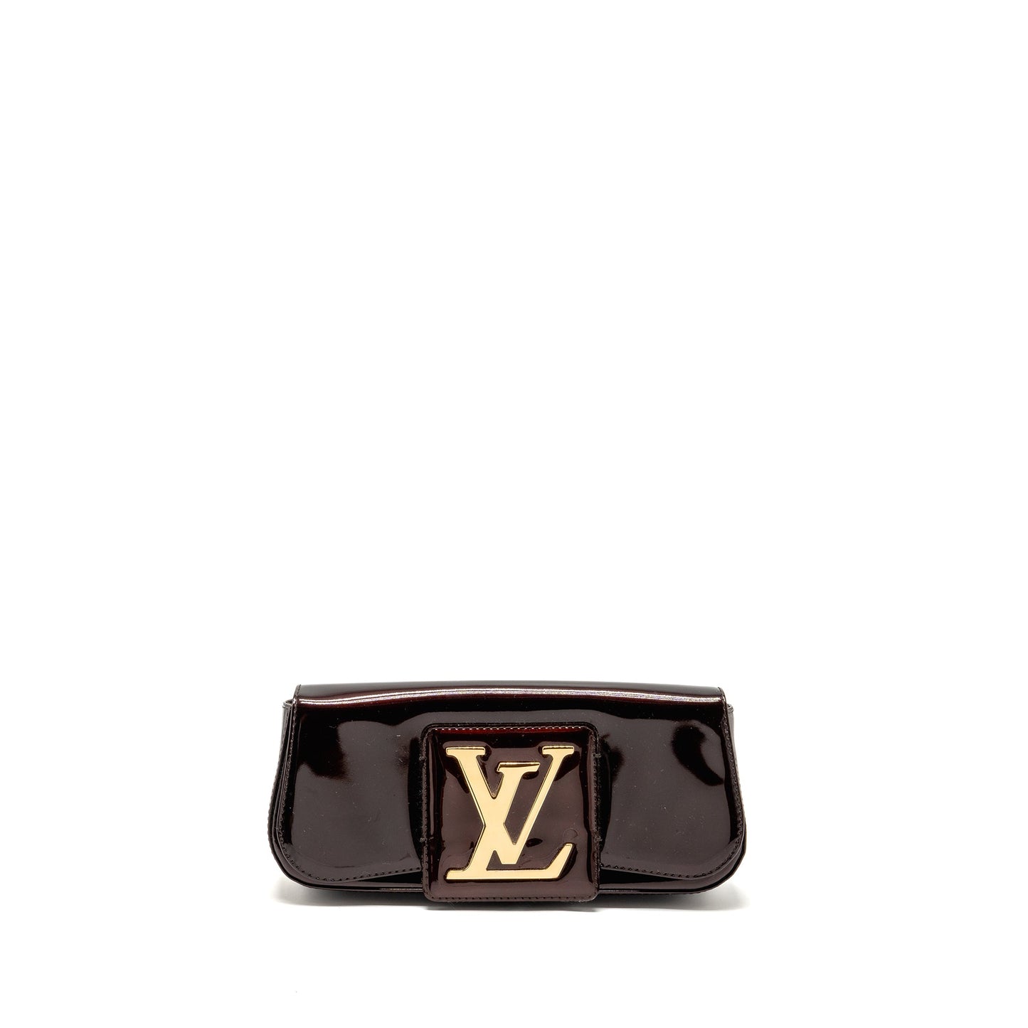 Louis Vuitton sobe clutch patent leather dark purple