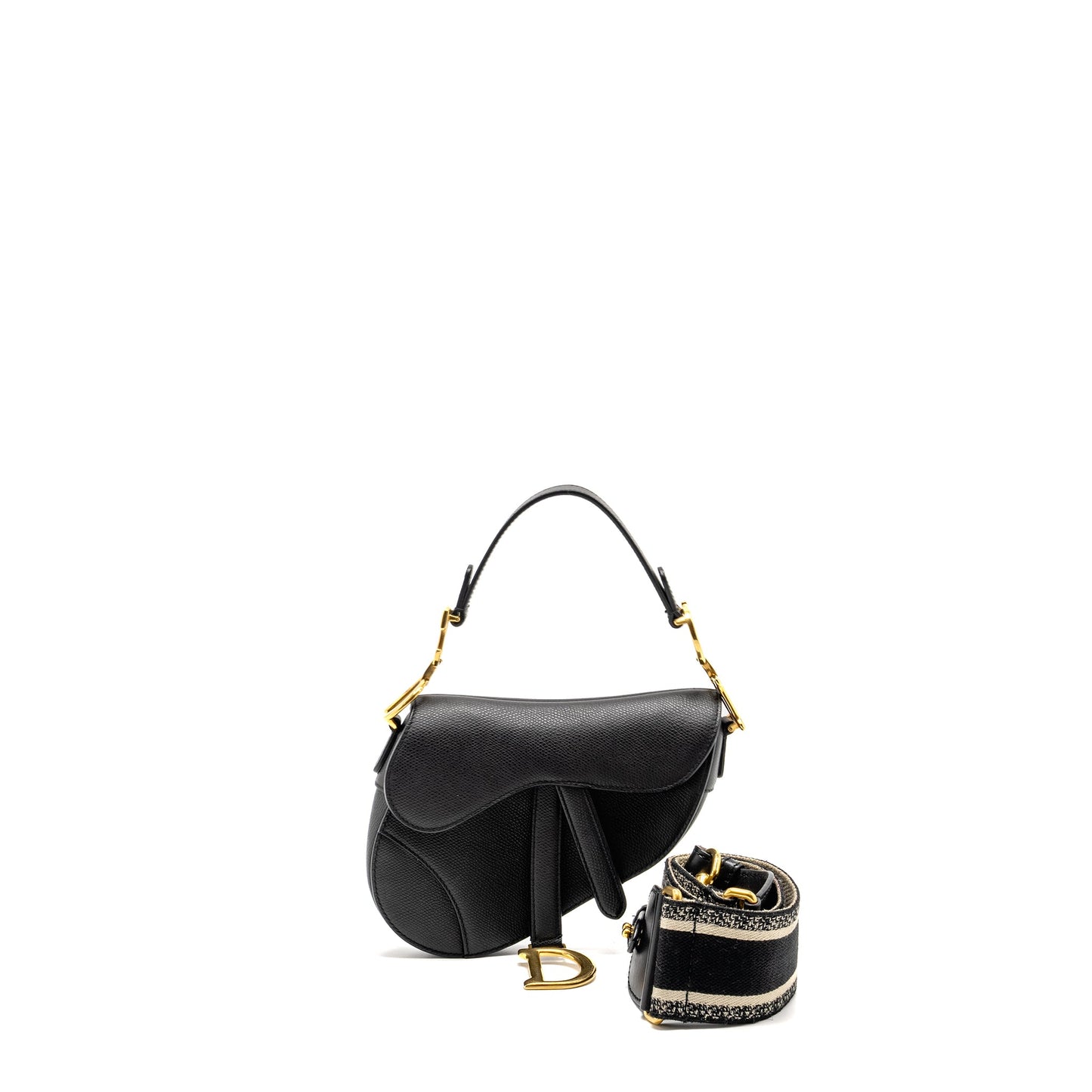 Dior Saddle Purse Calfskin Black