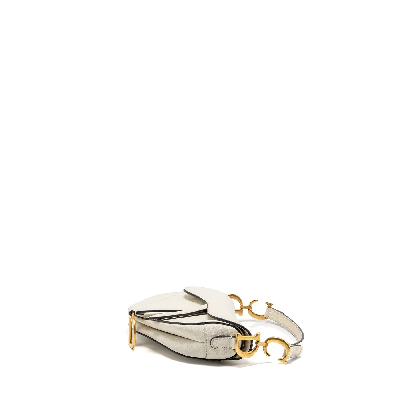 Dior Mini Saddle Purse calfskin white