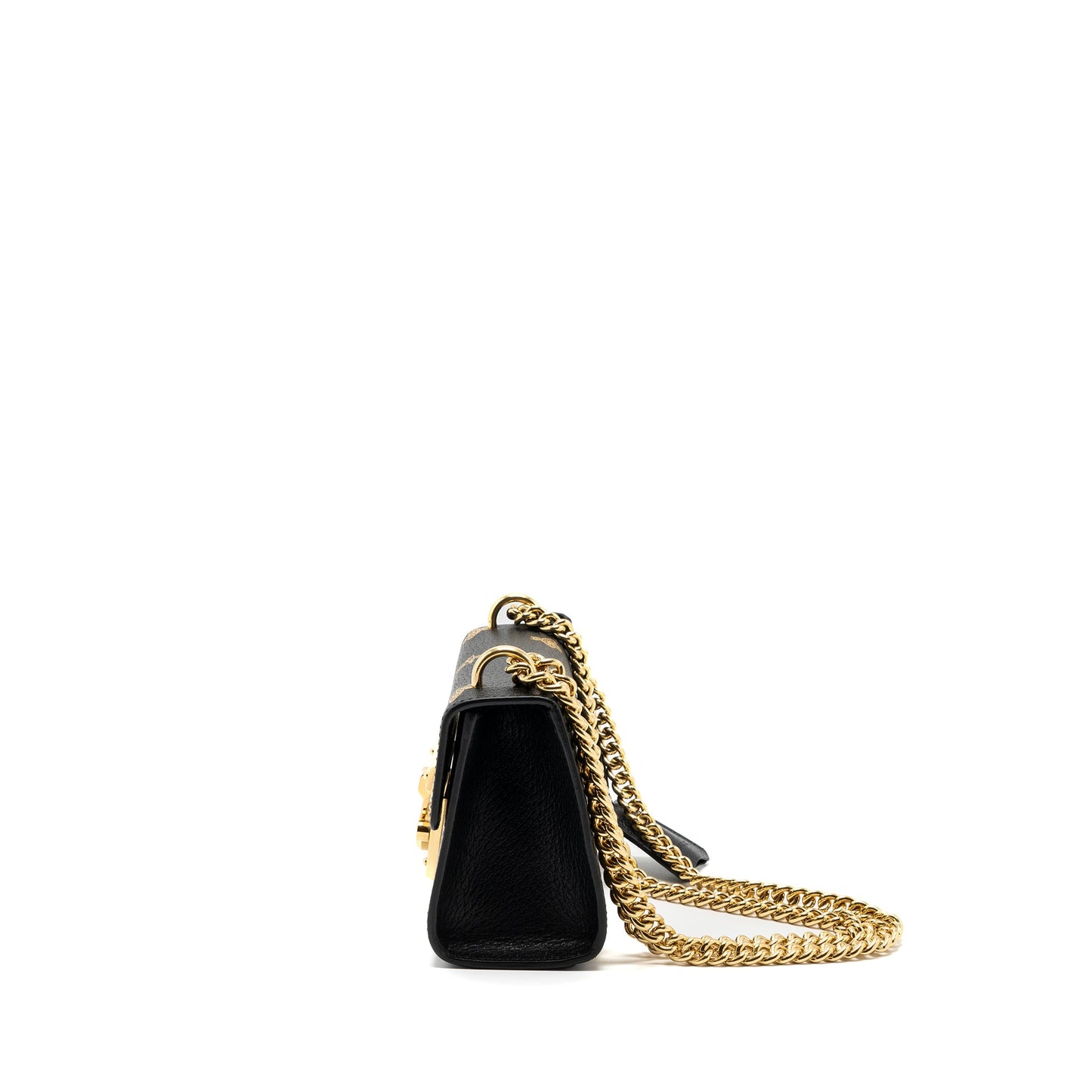 Gucci padlock chain Purse bee print calfskin black
