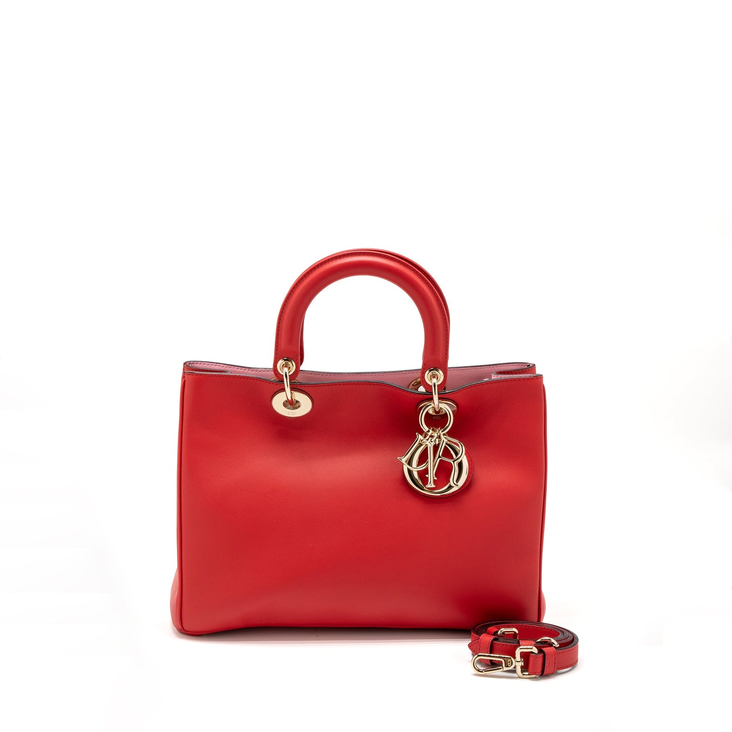 Dior Diorissimo Purse Calfskin Red/ Pink