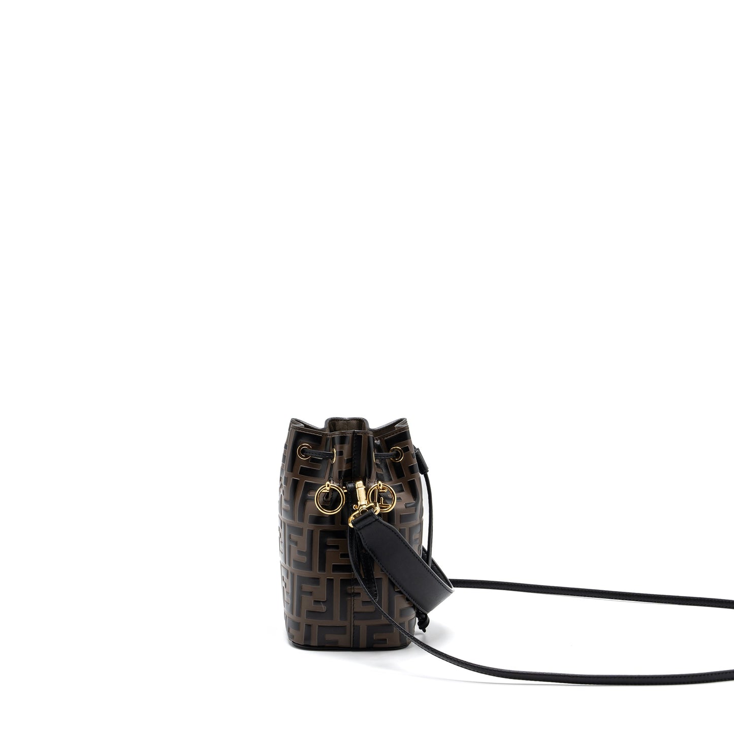 Fendi mini mon tresor bucket Purse calfskin brown / black