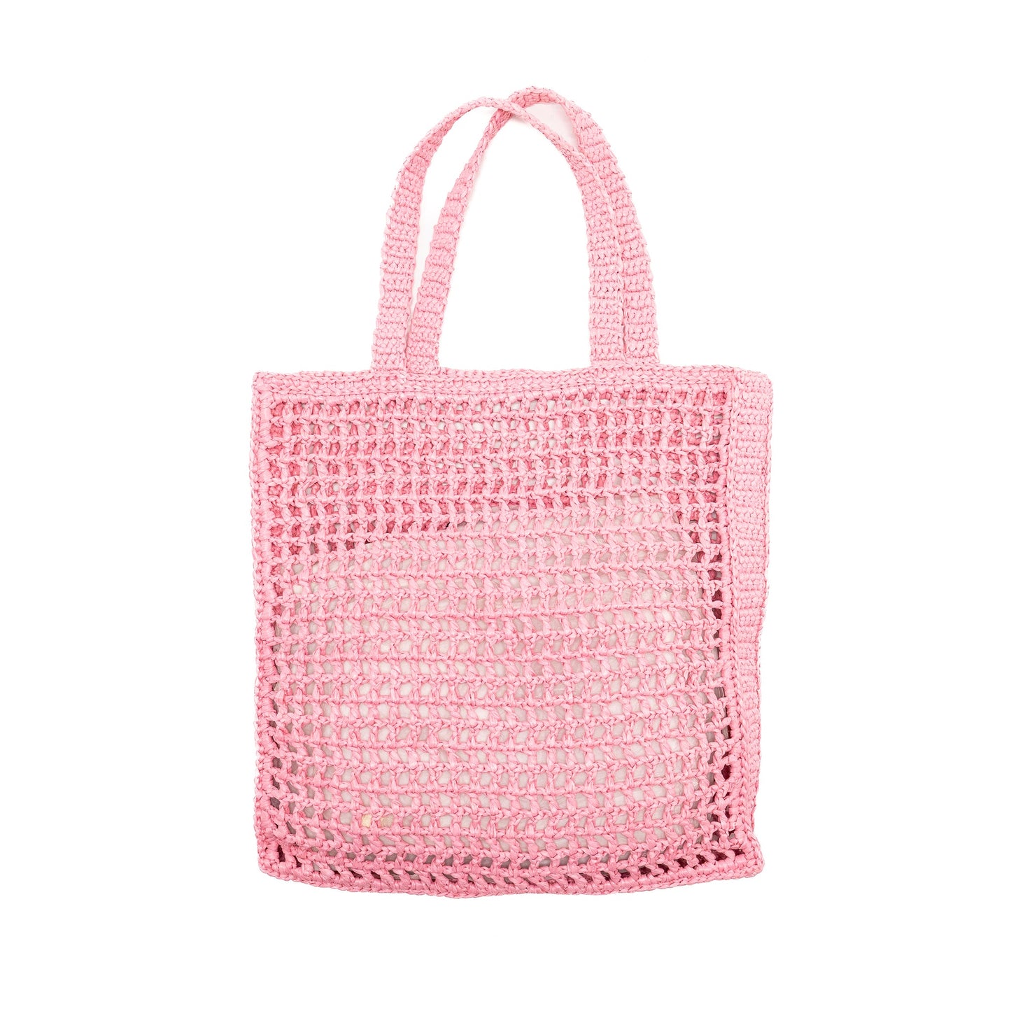 Prada Crochet Tote Purse Raffia Pink