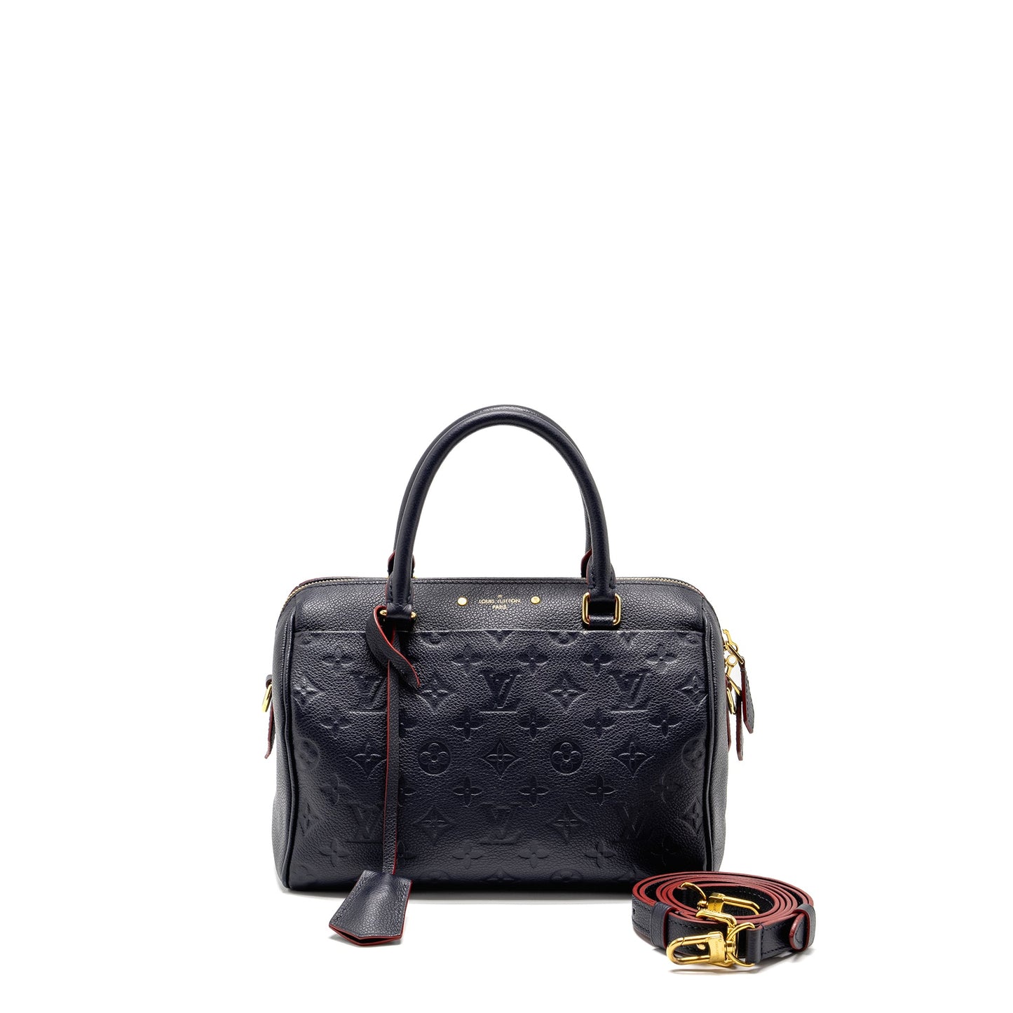 Louis Vuitton Speedy 25 Bandouliere Monogram Empreinte Navy/Red