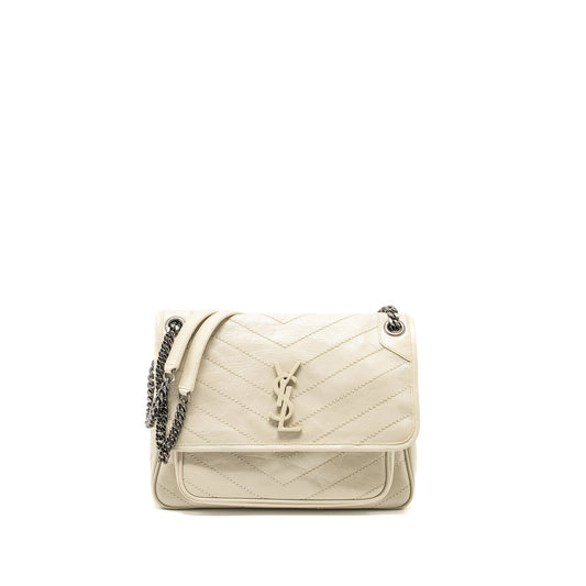 Saint Laurent/ Medium Niki Calfskin White