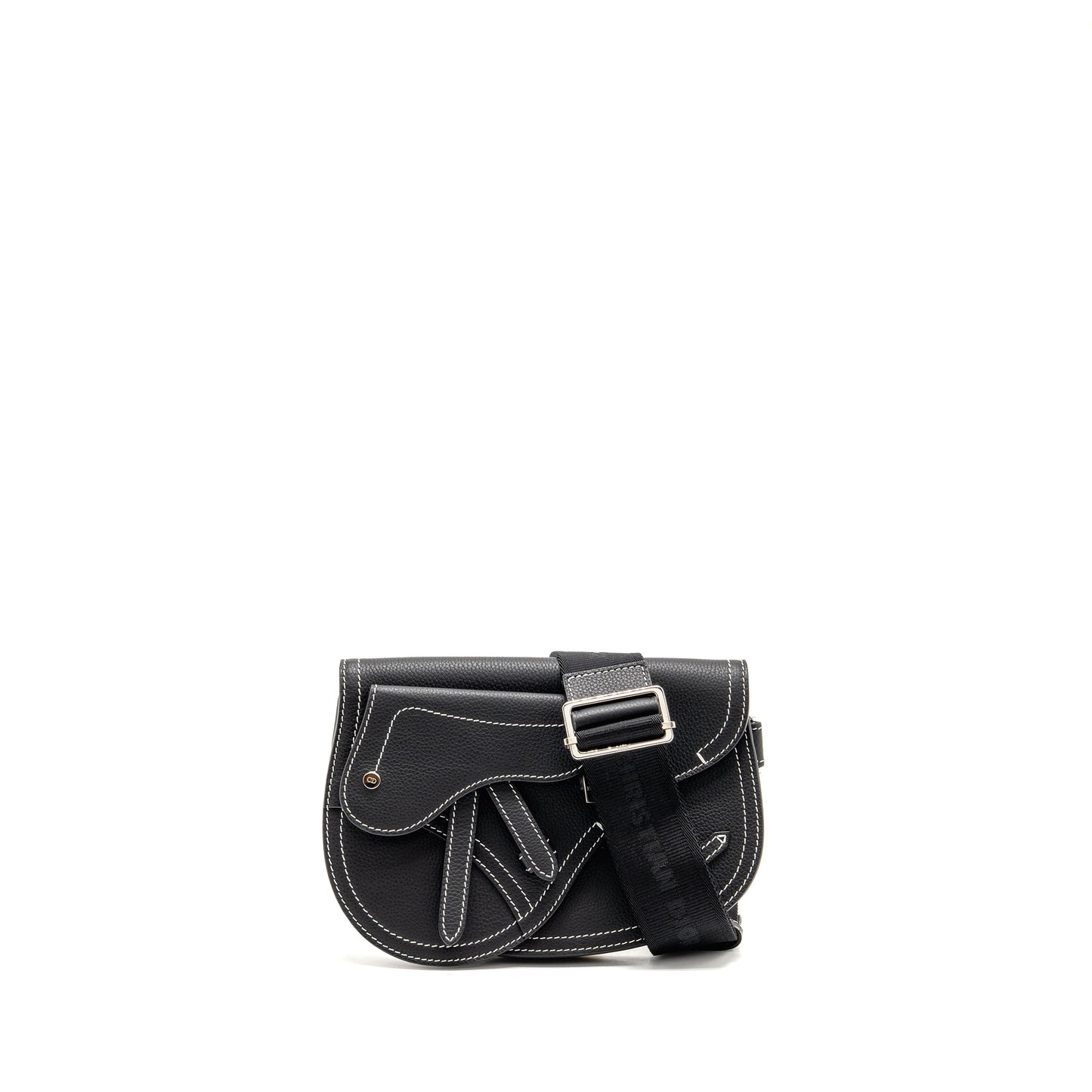 Dior x Kaws Pouch Saddle Purse Leather Black