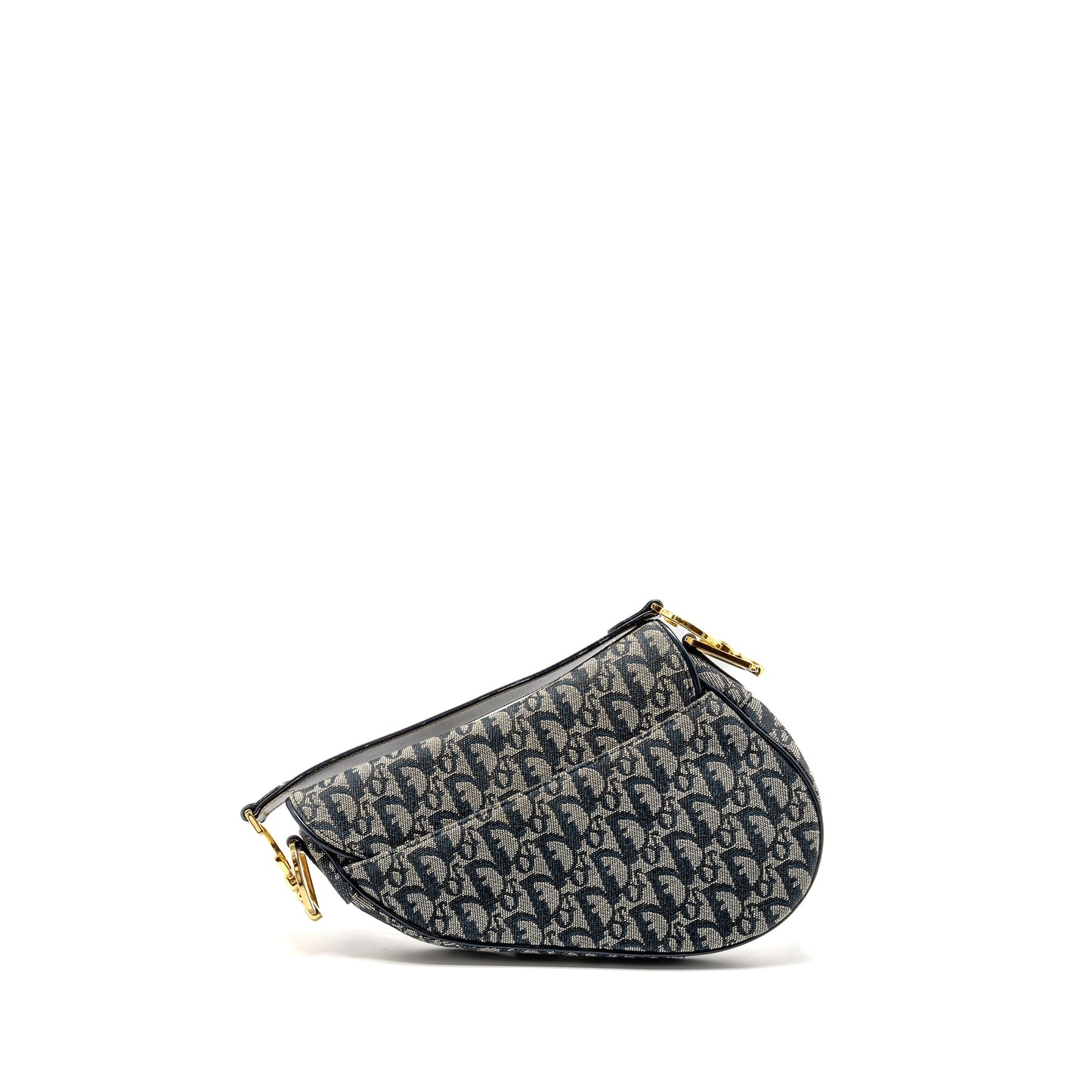 Dior Vintage Saddle Purse Canvas / Leather Blue/Multicolour