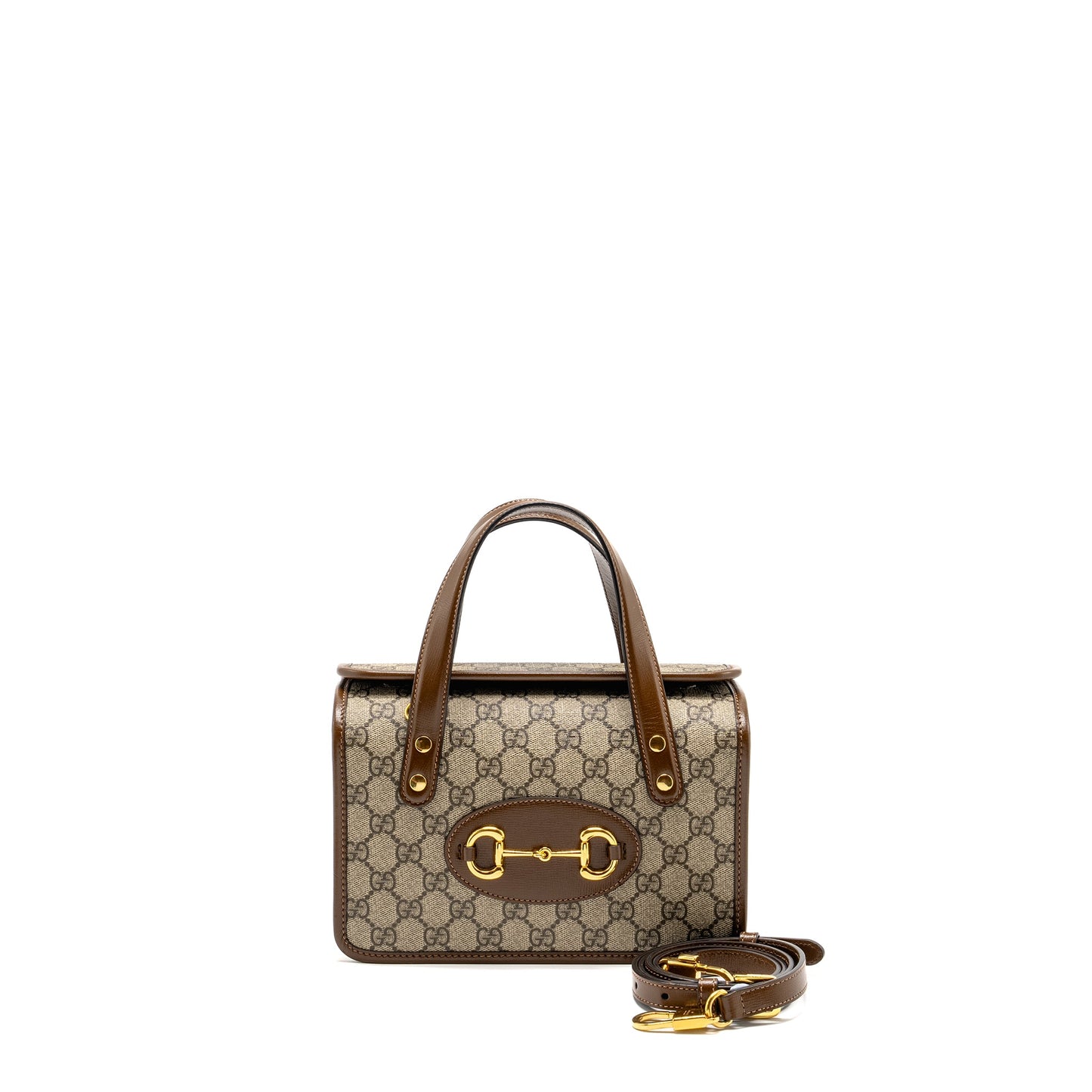 Gucci Top Handle Horsebit 1955 Purse Supreme Canvas