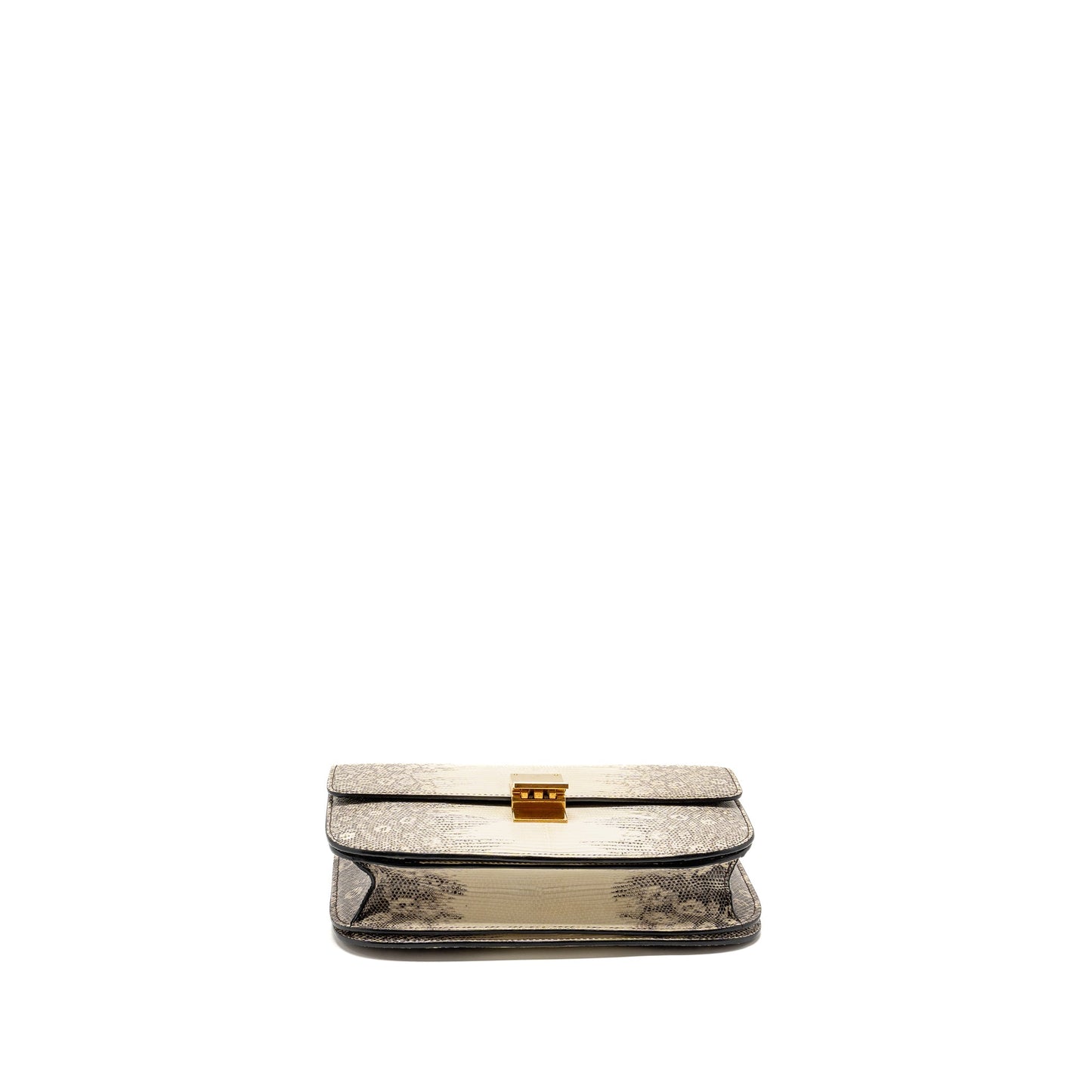 Celine Medium classic box Purse lizard Natural