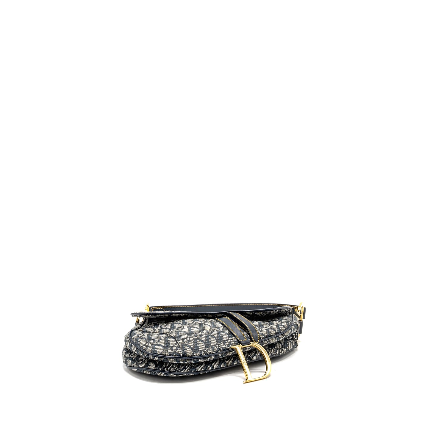 Dior Vintage Saddle Purse Canvas / Leather Blue/Multicolour