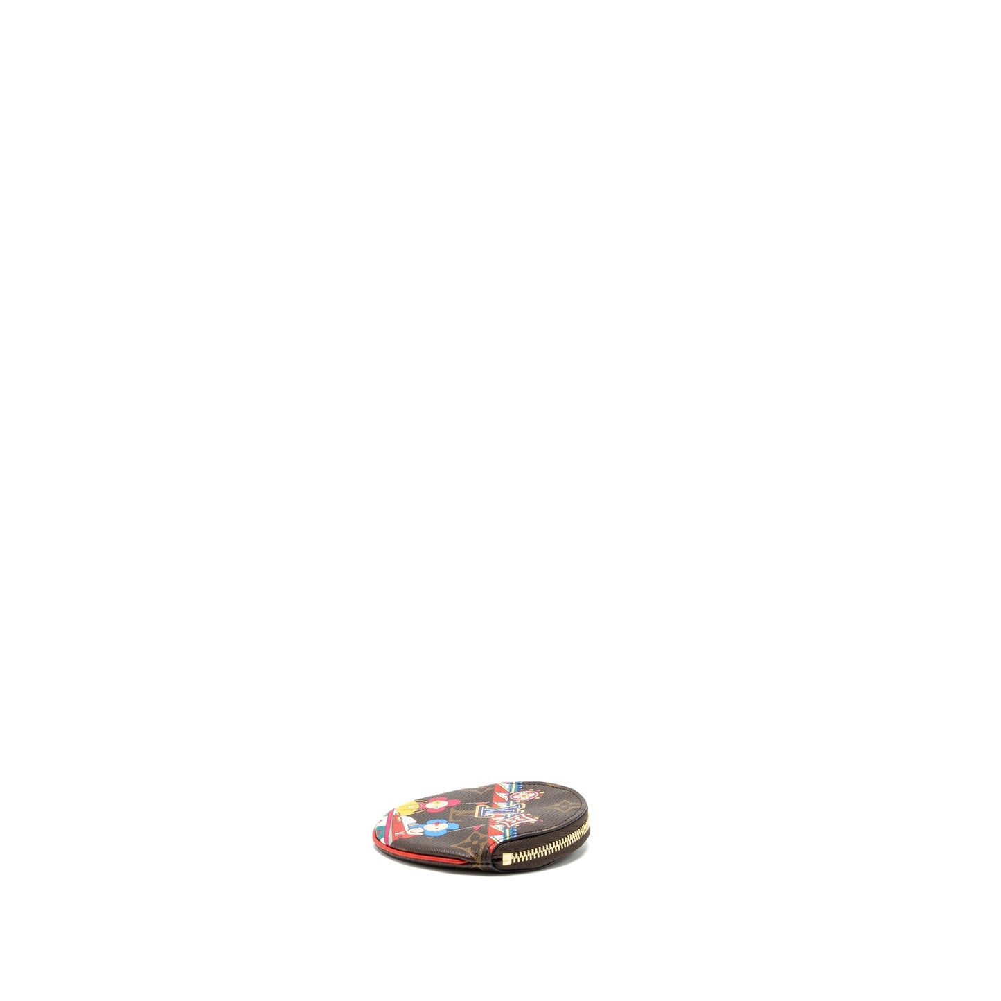 Louis Vuitton Round Coin Pouch Vivienne Bumper Car Monogram Canvas Multicolour