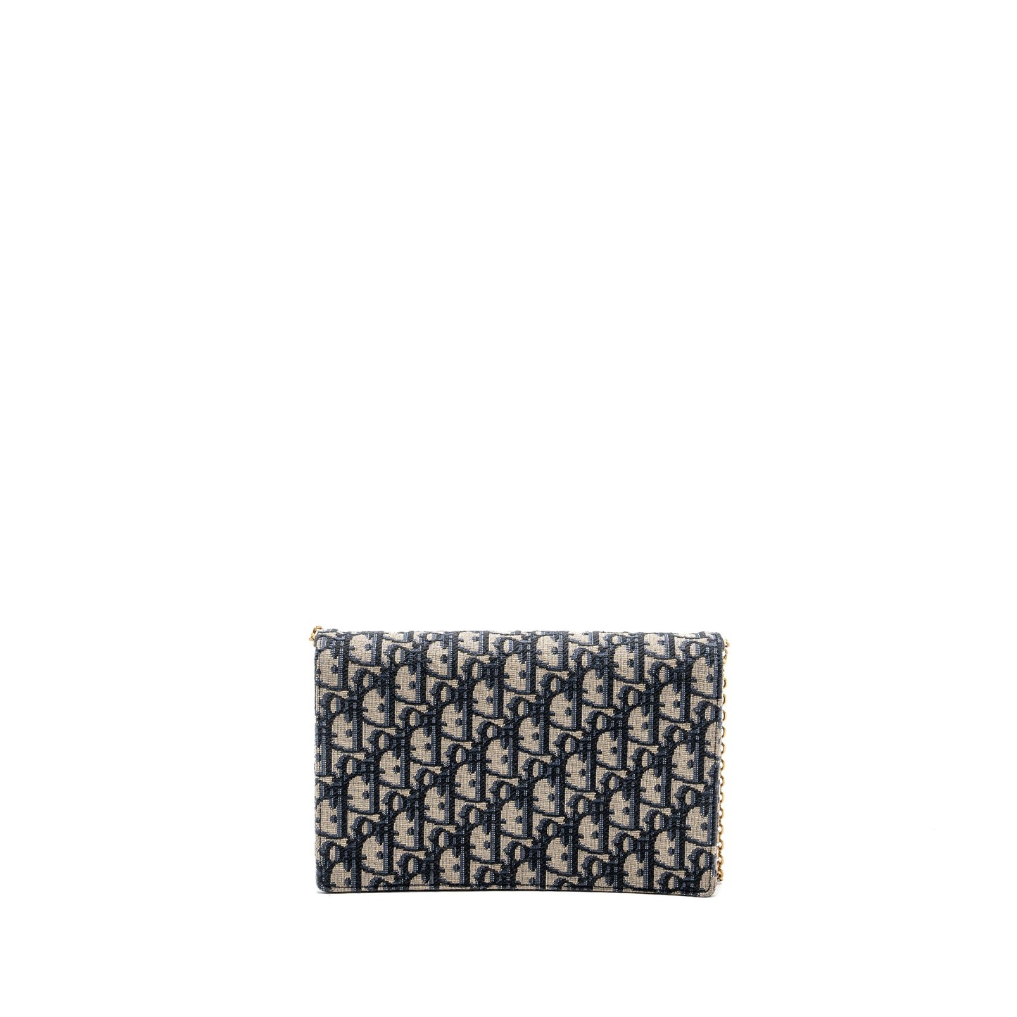 Dior Saddle Flap Purse Blue Dior Oblique Embroidery