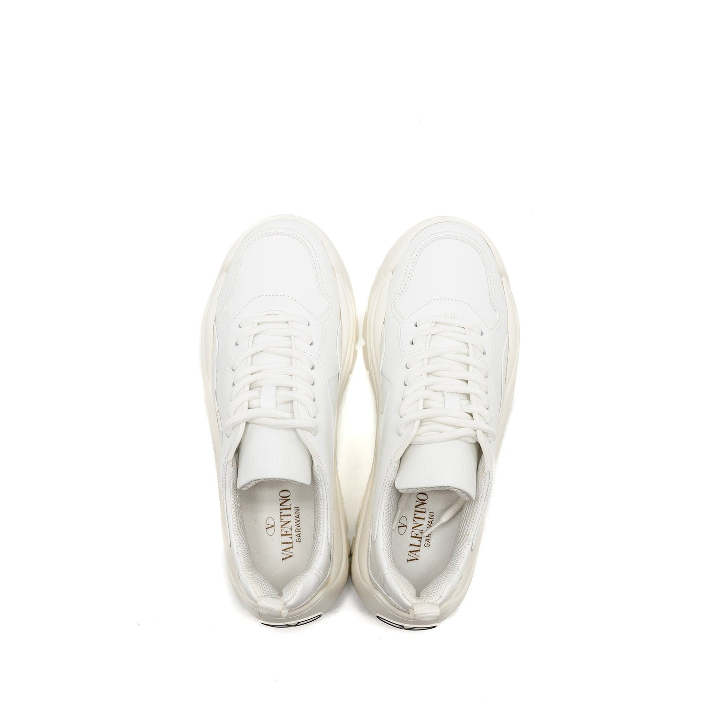 Valentino Size 38 Bansi Chunky Sneakers Calfskin White