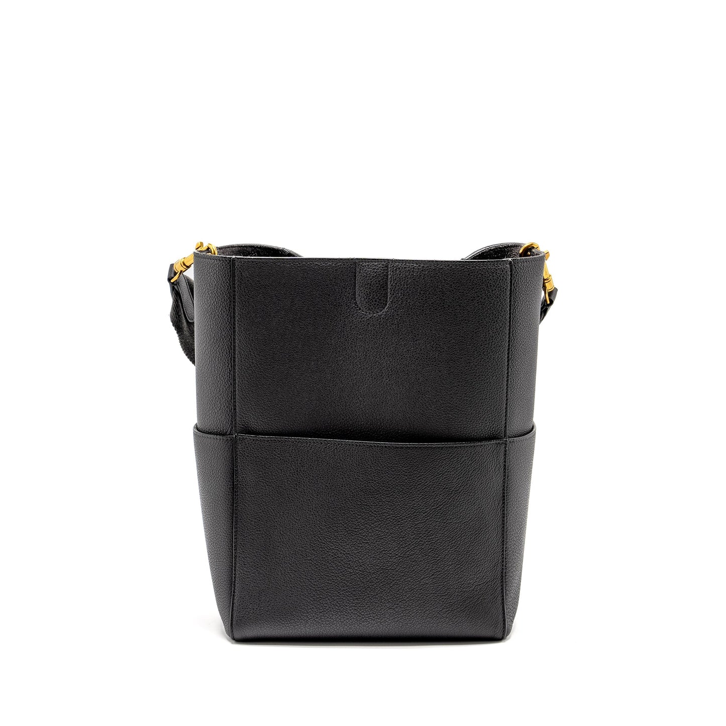 Celine Sangle Bucket Purse Calfskin Dark Grey