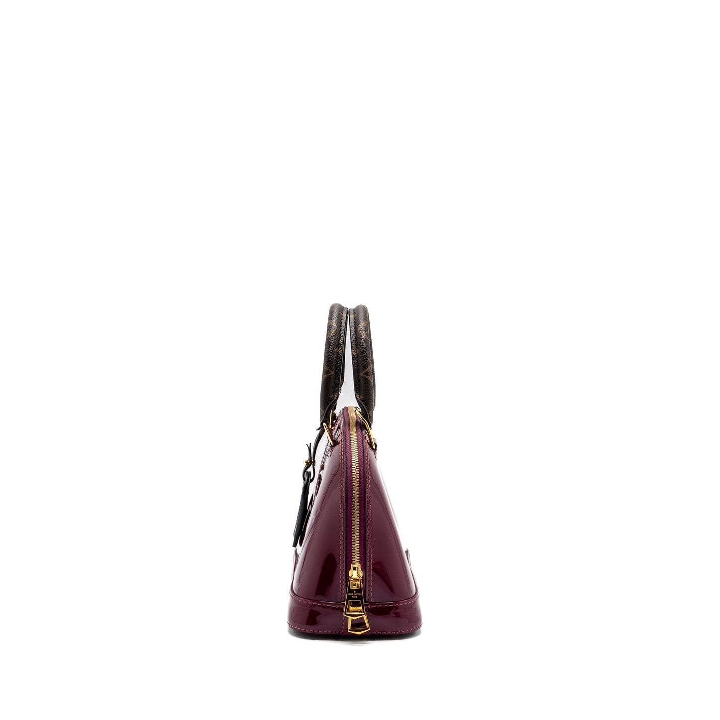 Louis Vuitton Alma Verni Miroir patent dark pink
