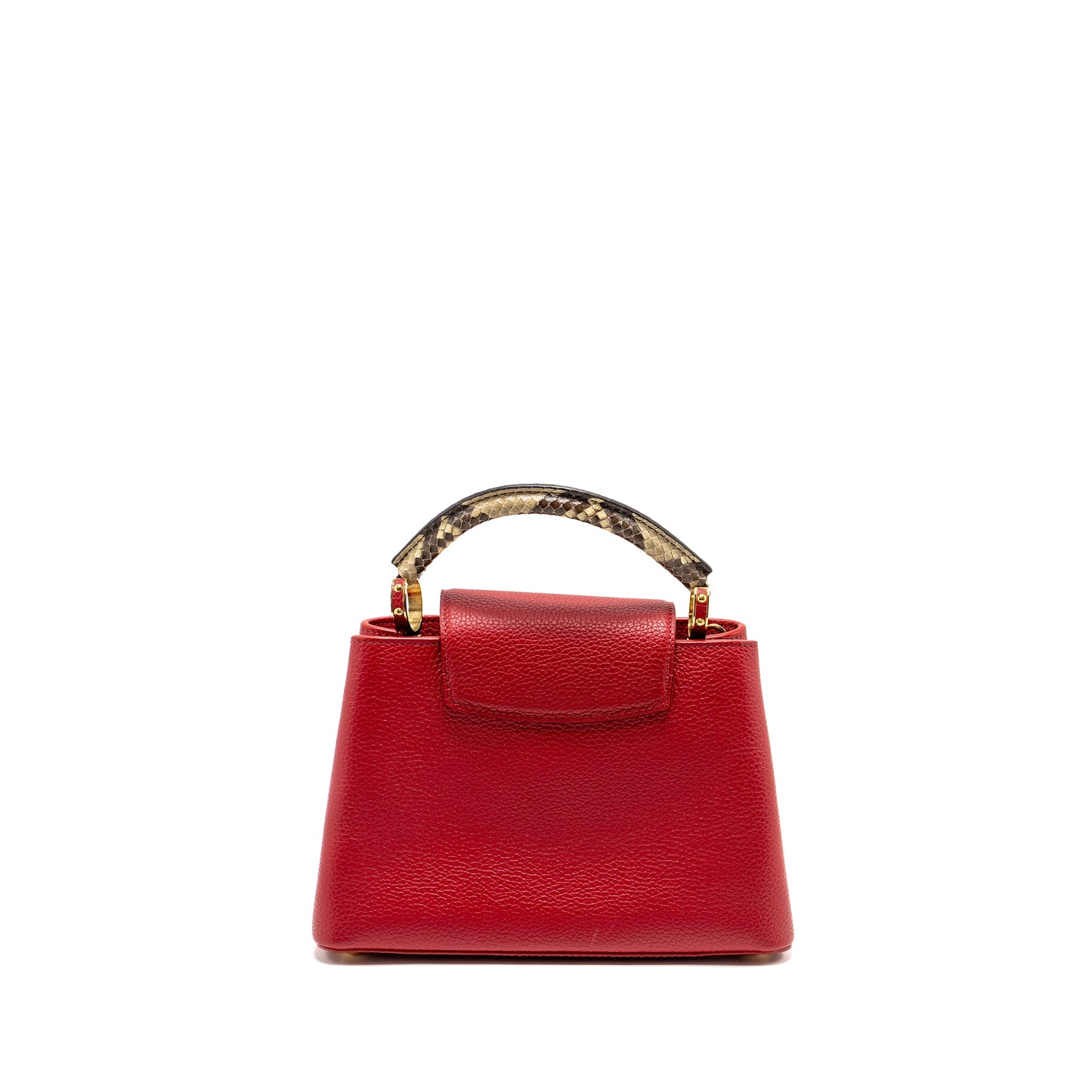 Louis Vuitton Capucine with Python Handle Taurillon Red