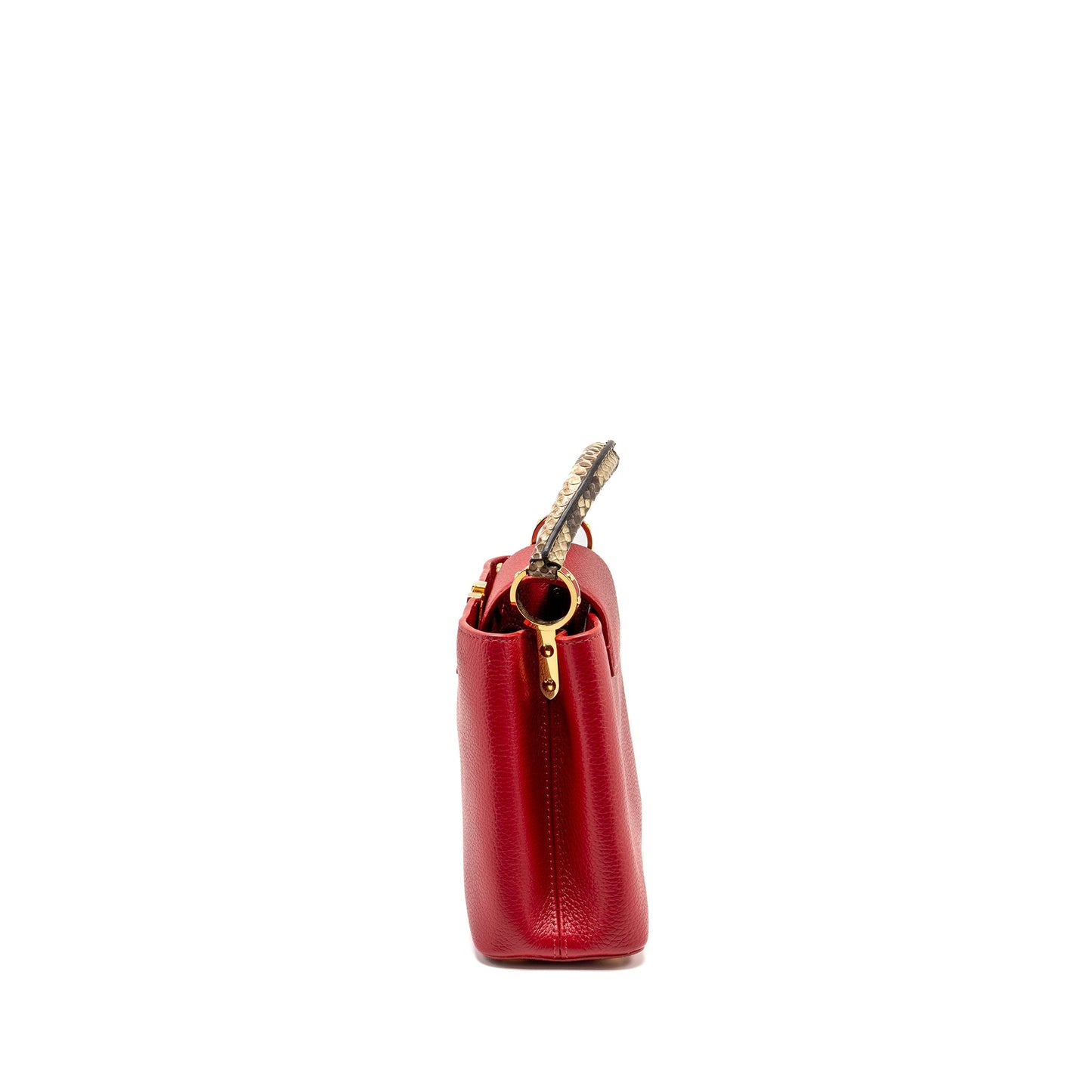 Louis Vuitton Capucine with Python Handle Taurillon Red