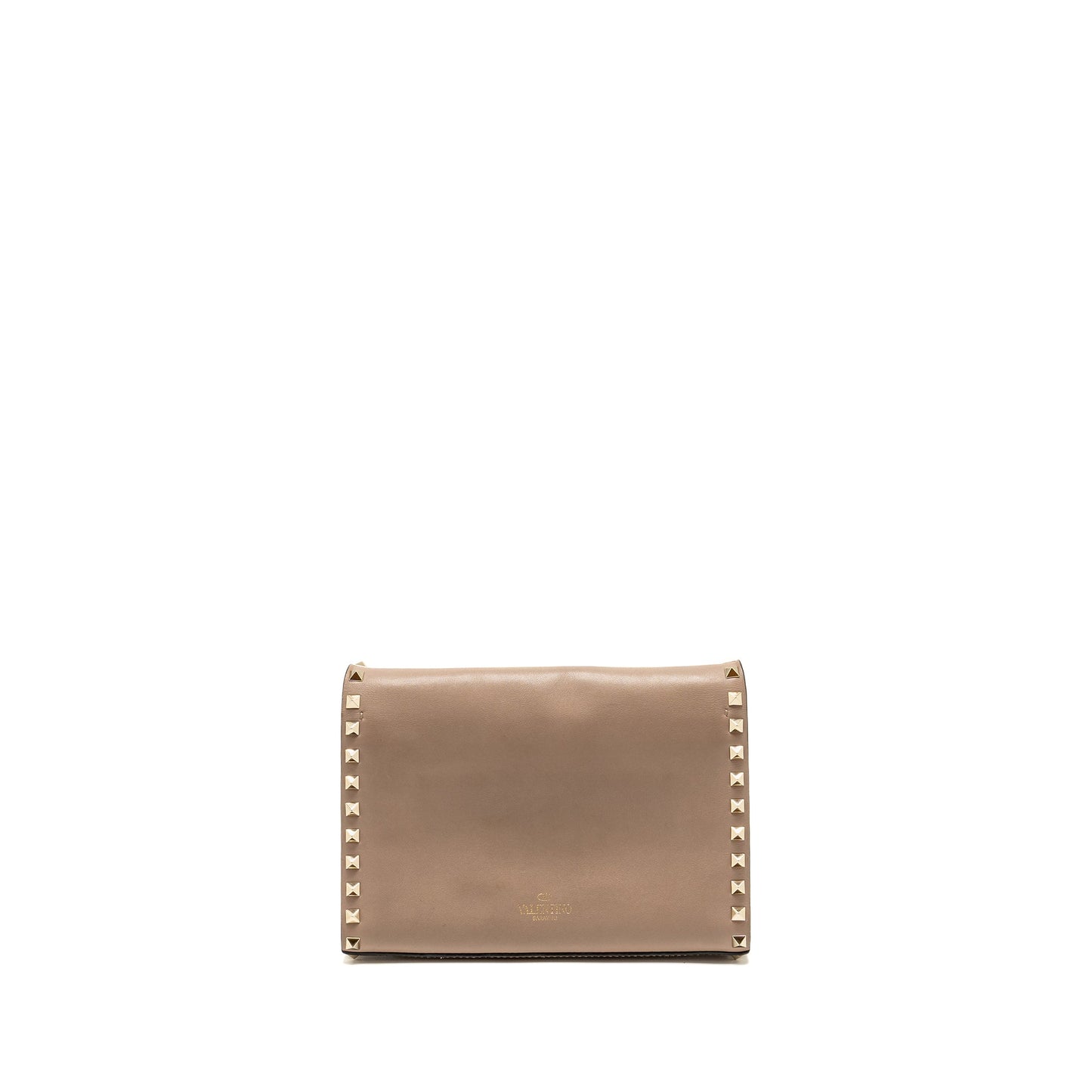 Valentino Small Rockstud Crossbody Purse Calfskin Beige