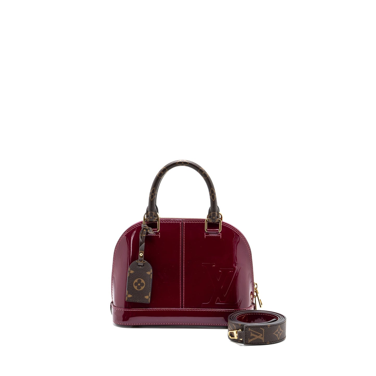 Louis Vuitton Alma Verni Miroir patent dark pink