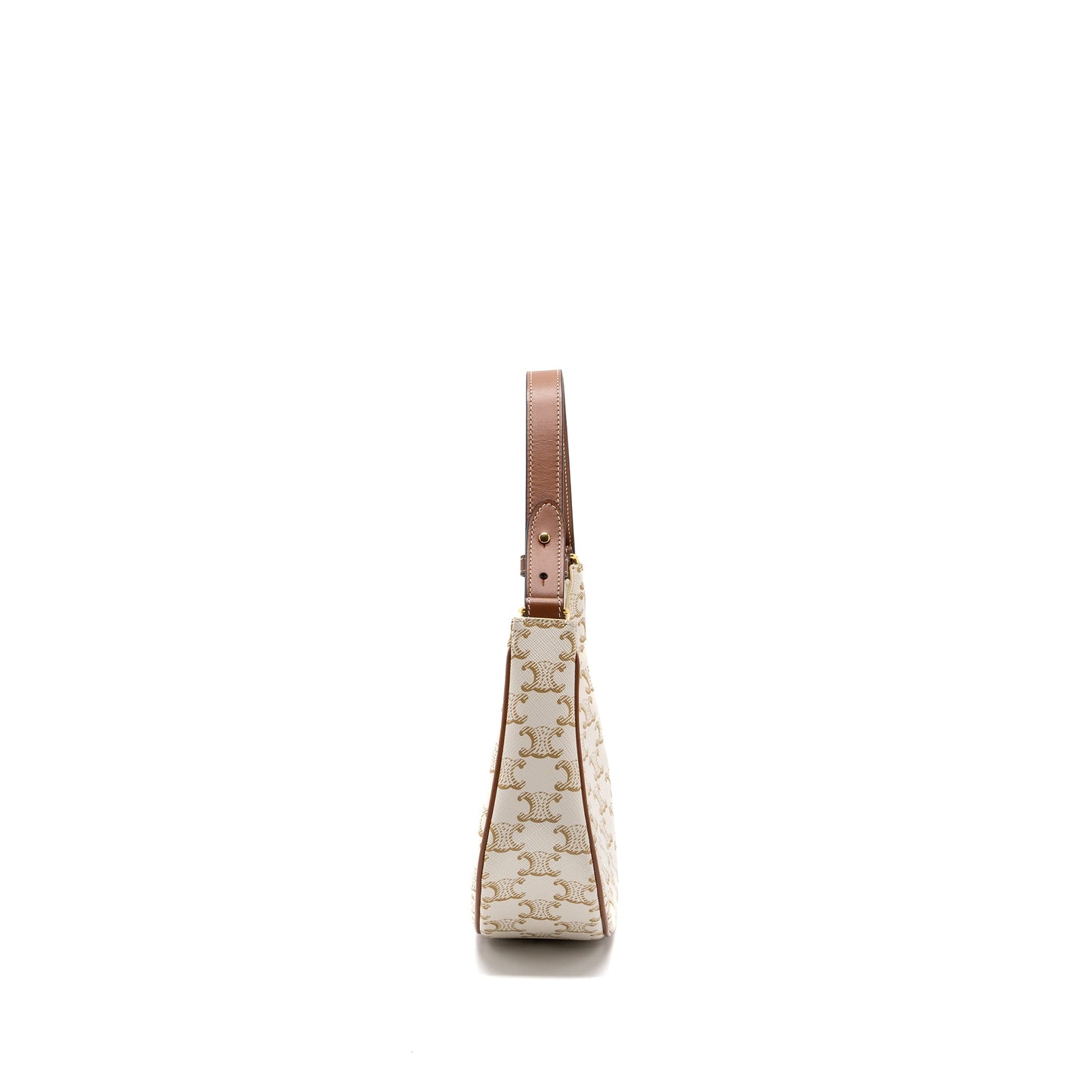 Celine Ava Purse Triomphe Canvas/Calfskin White