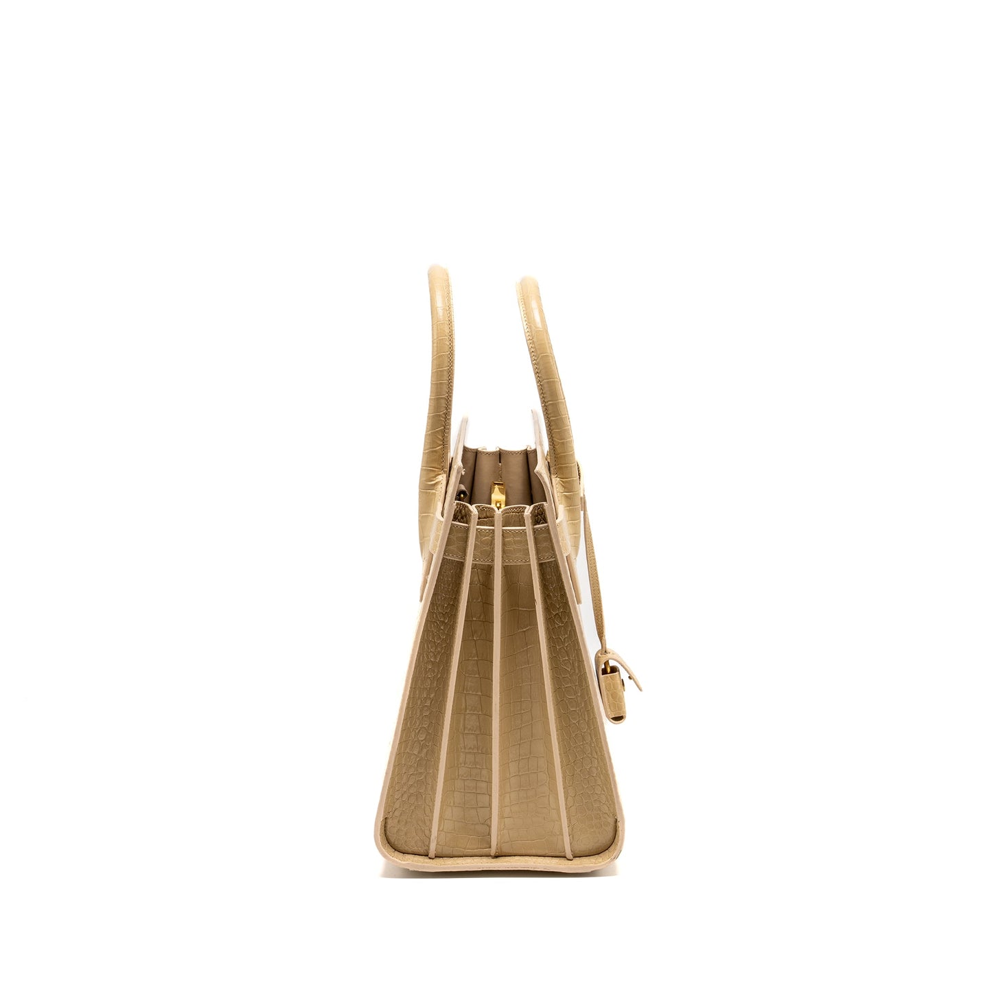 Saint Laurent /Ysl Sac De Jour Crocodile-Embossed Calfskin Beige