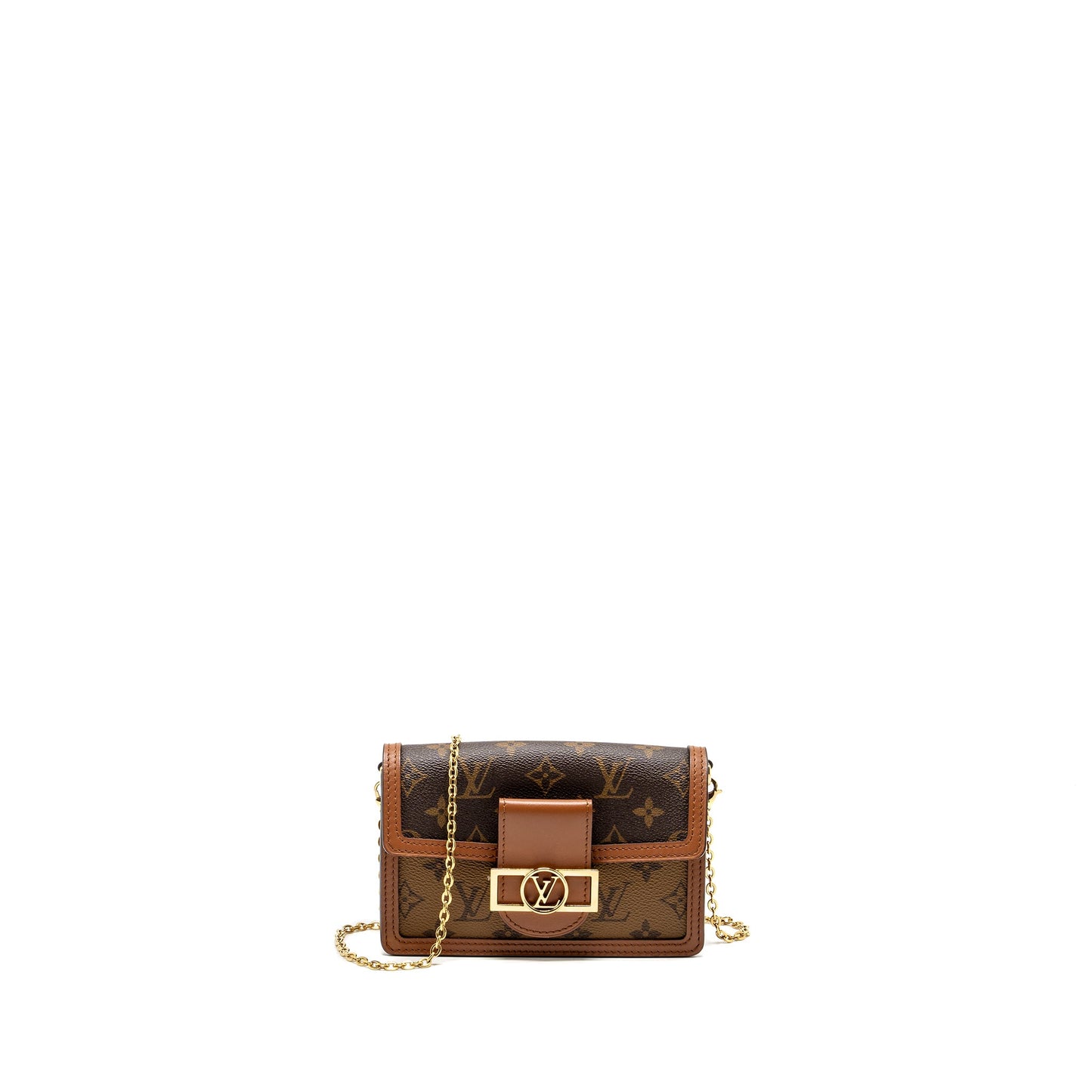 Louis Vuitton Dauphine Chain Wallet Monogram Reverse Canvas