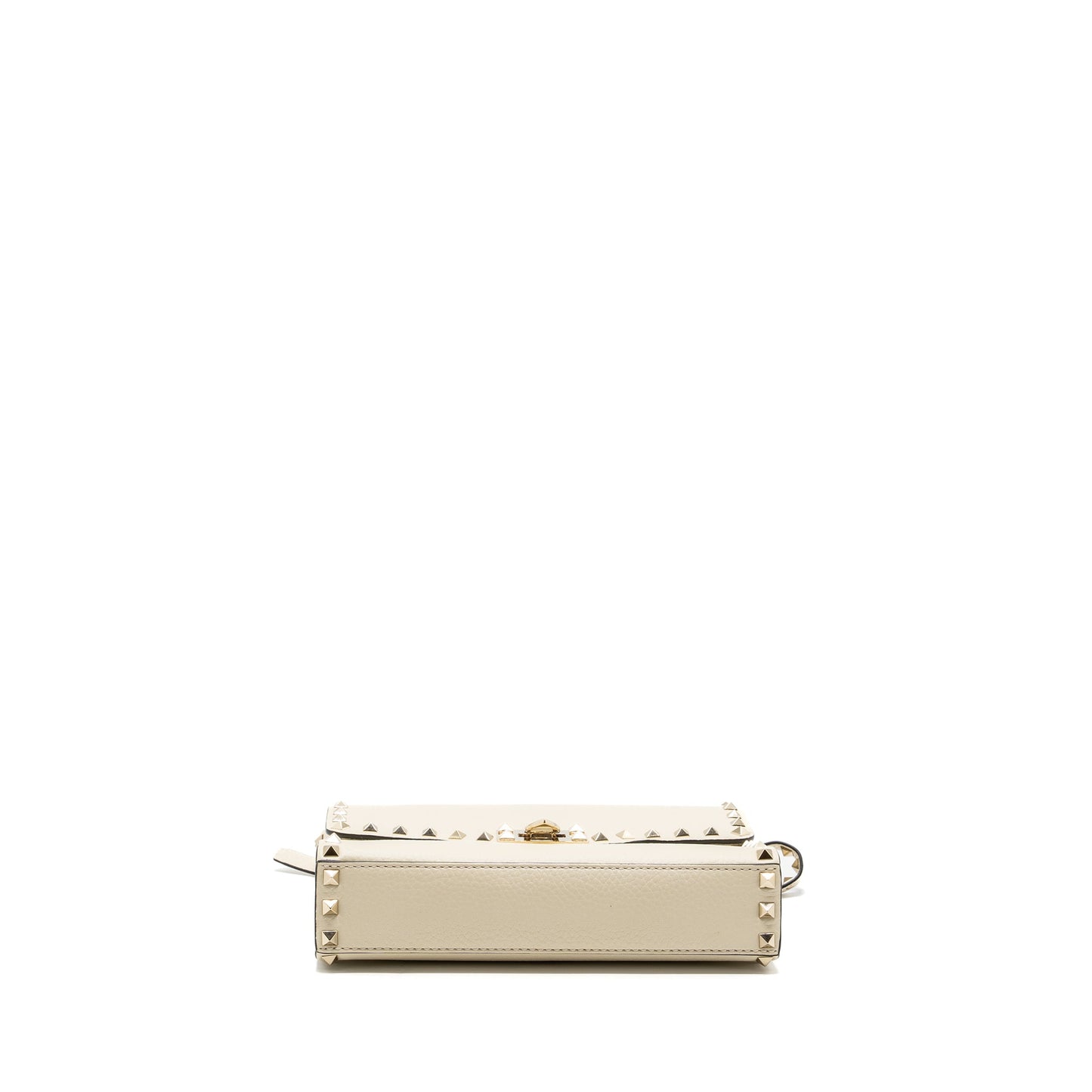 Valentino Small Rockstud crossbody Purse grained calfskin light ivory