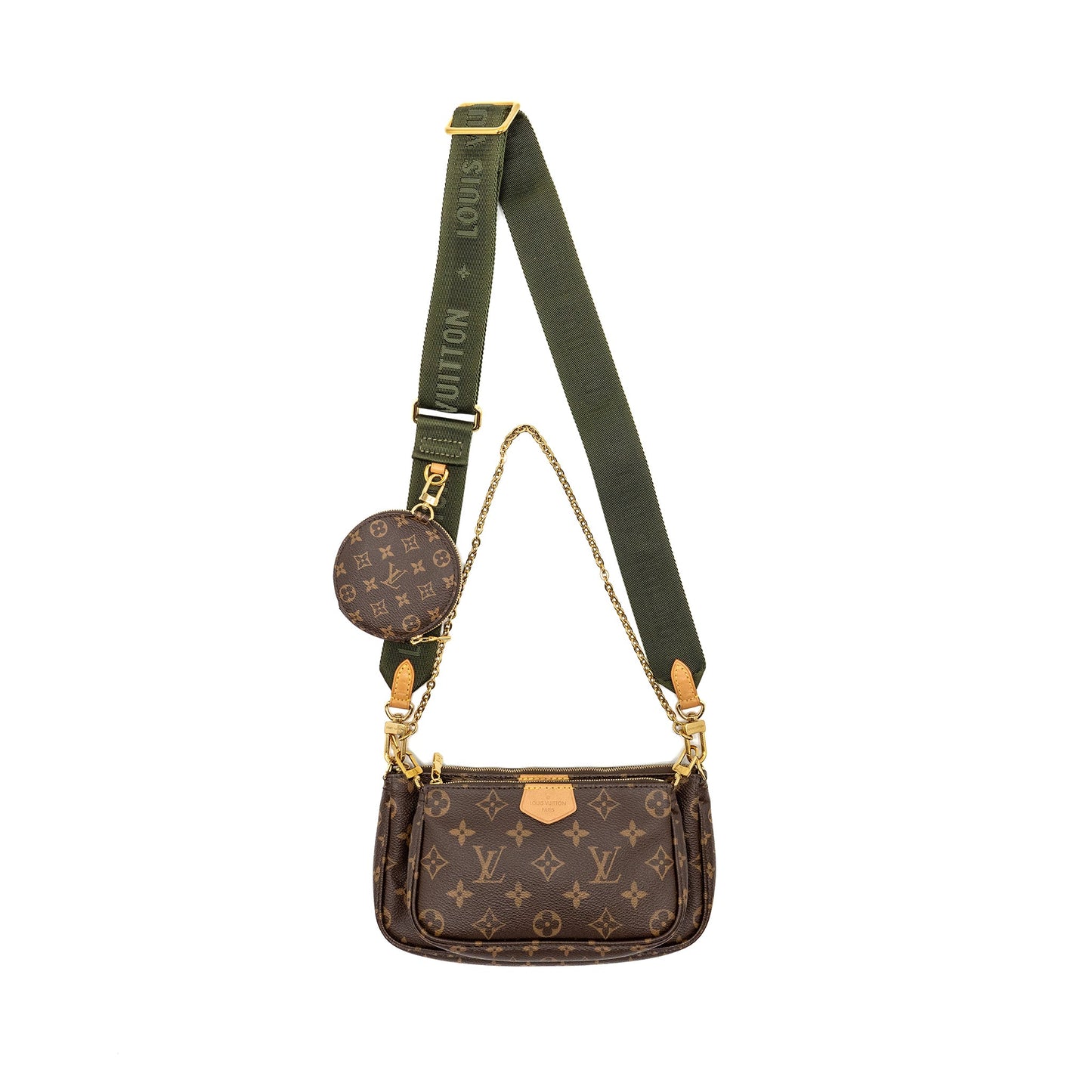Louis Vuitton Multi pochette monogram canvas / khaki strap