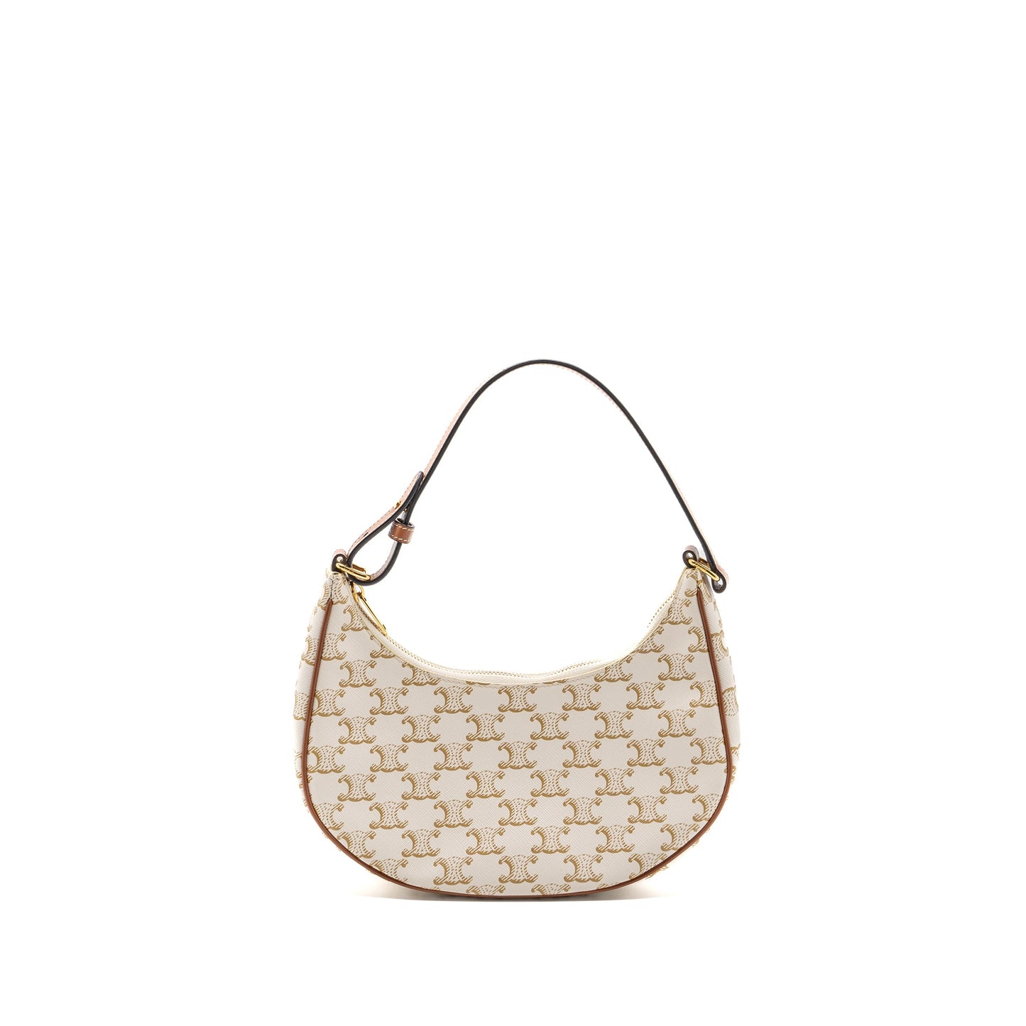 Celine Ava Purse Triomphe Canvas/Calfskin White