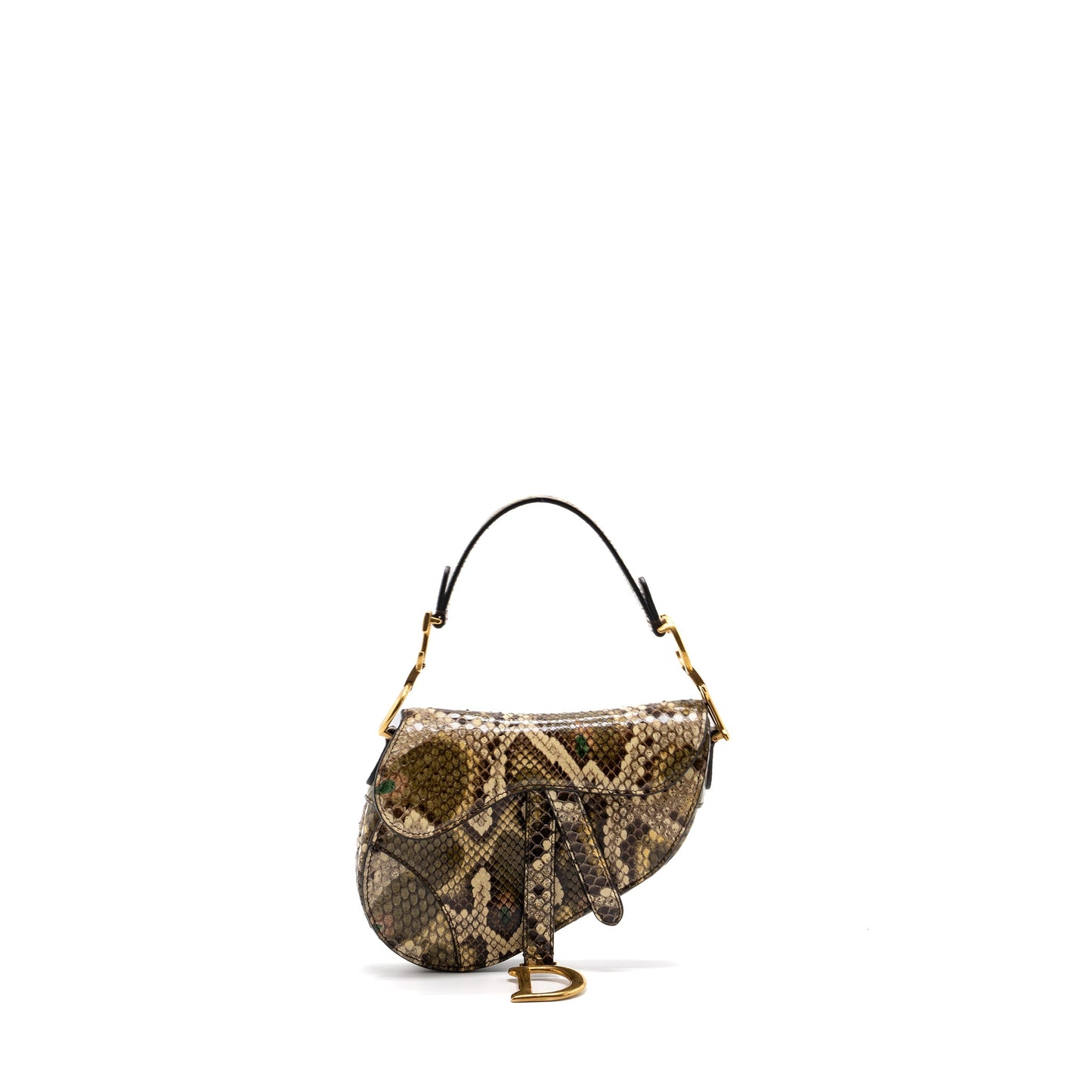 Dior Mini Saddle Purse Python Multicolour