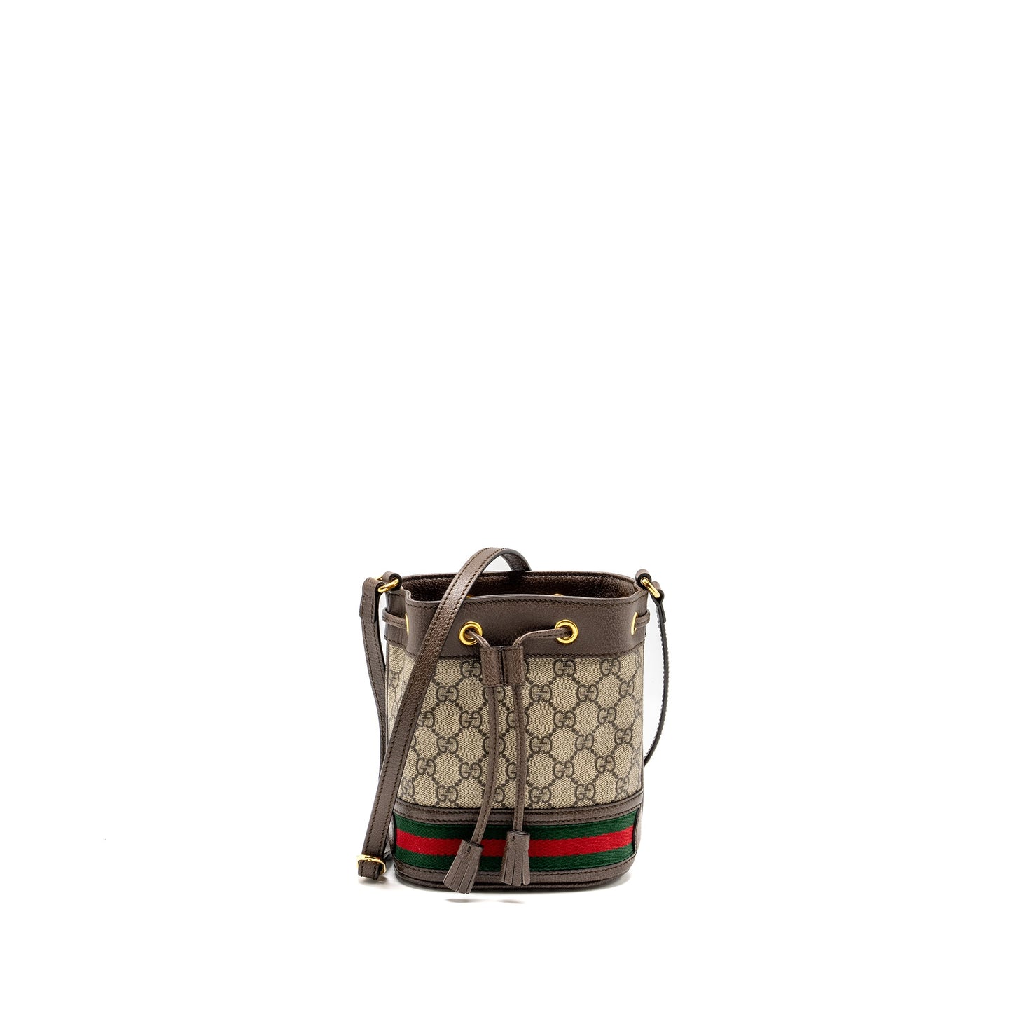 Gucci Ophida Mini Bucket Purse Supreme Canvas Beige / Ebony