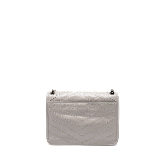 Saint Laurent Medium Niki Purse Calfskin Grey Ruthenium Hardware