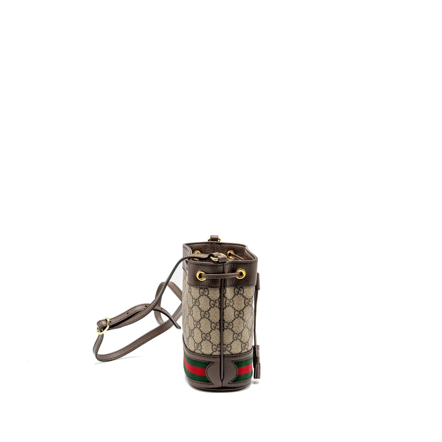 Gucci Ophida Mini Bucket Purse Supreme Canvas Beige / Ebony