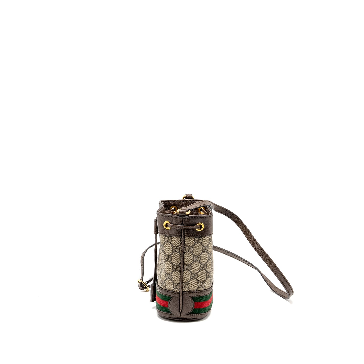 Gucci Ophida Mini Bucket Purse Supreme Canvas Beige / Ebony