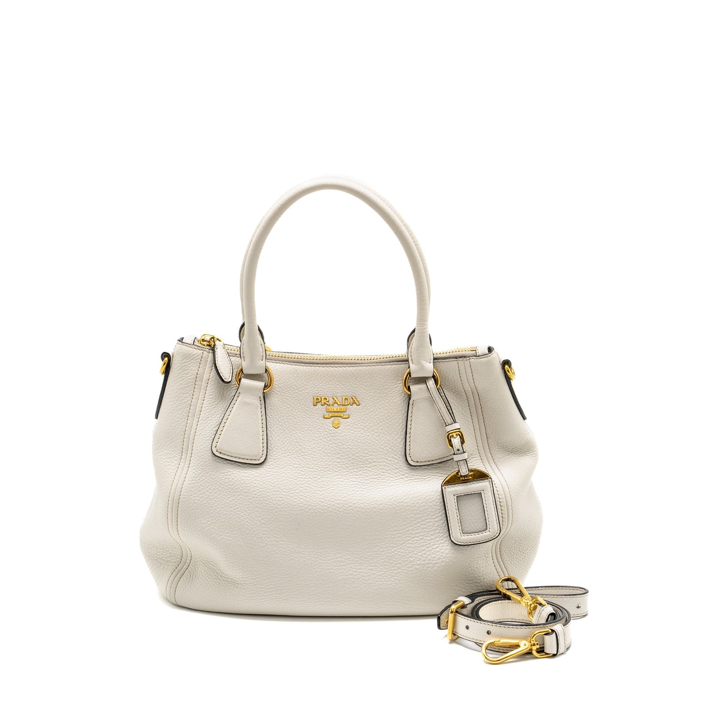 Prada Vitello Daino Purse Leather White