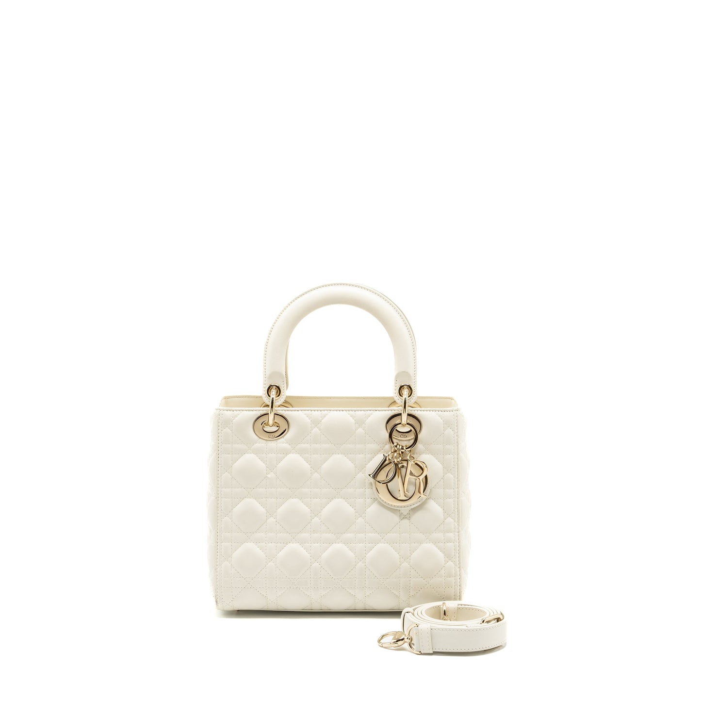 Dior Medium Lady dior Purse lambskin white