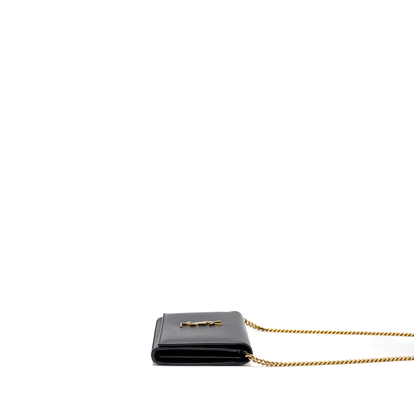 saint laurent flap chain Purse lambskin black