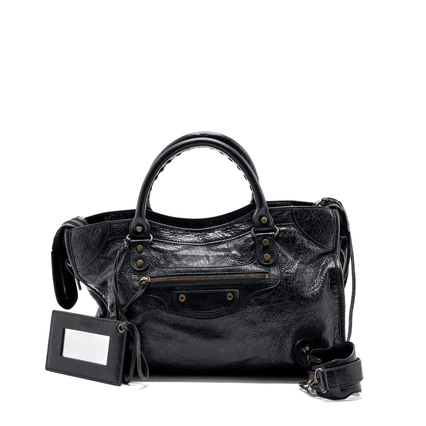 Balenciaga Classic City Purse leather Black Ruthenium Gold Hardware