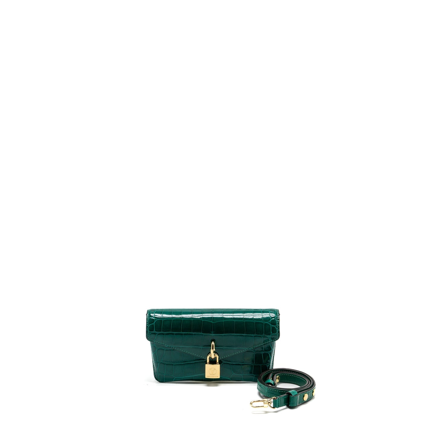 LOUIS VUITTON Padlock On Strap Crocodile Brillant Green