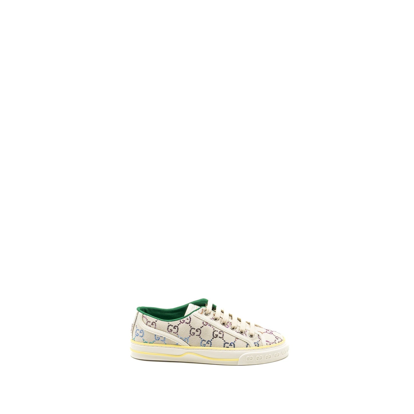 Gucci Size 37 Tennis 1977 Sneaker Logo Crystal Multicolour