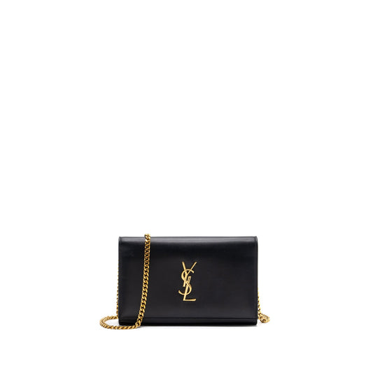 saint laurent flap chain Purse lambskin black