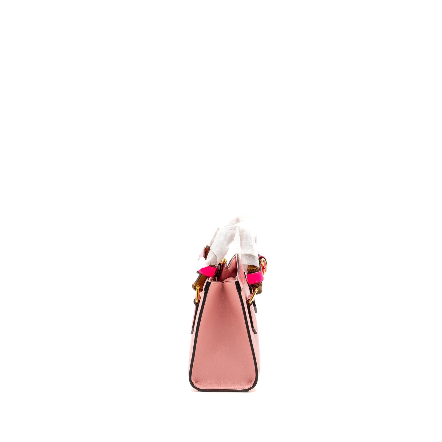 Gucci Mini Diana Bamboo Tote Purse Leather Pink