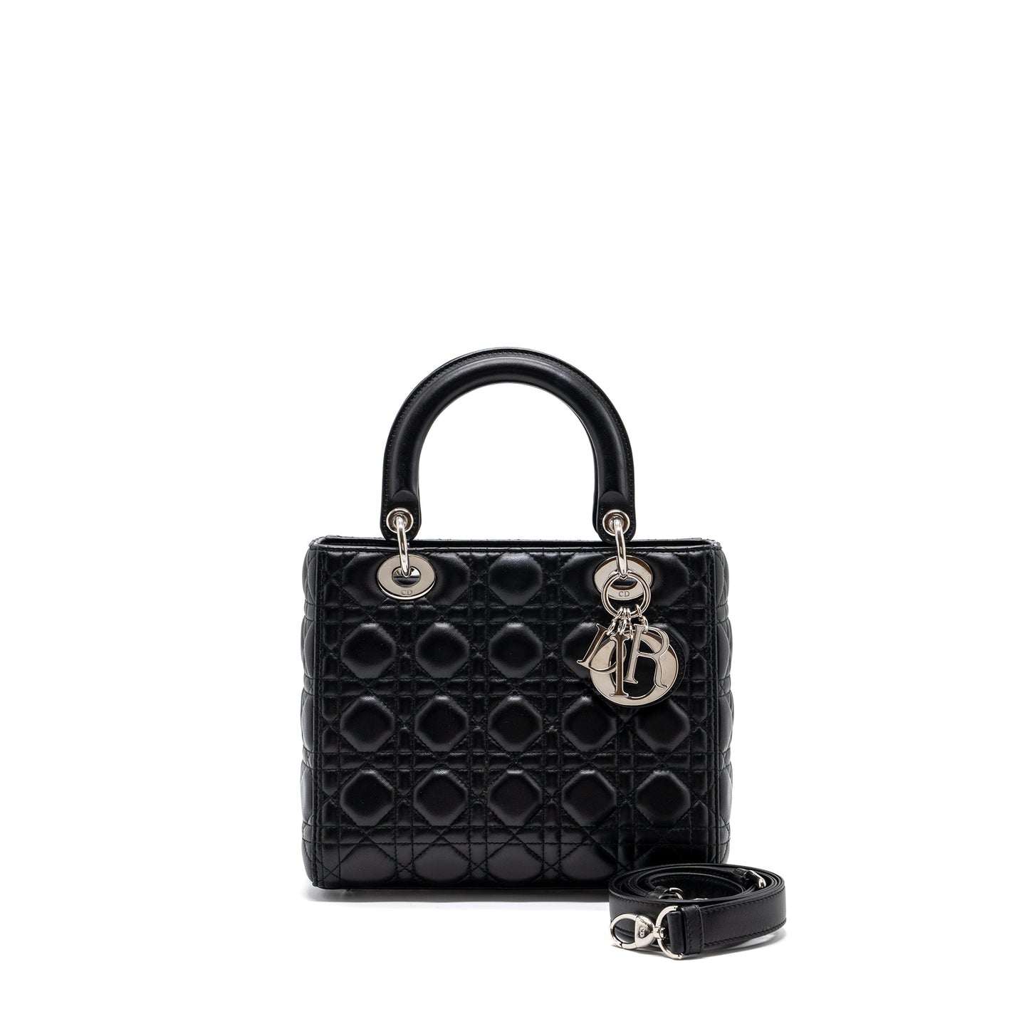Dior medium lady dior lambskin Black