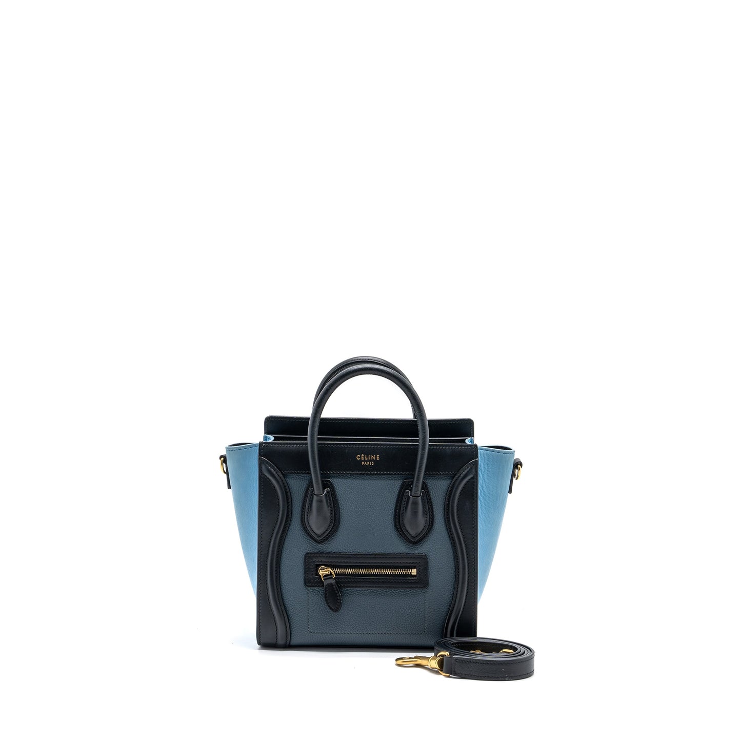 Celine Nano Luggage Purse Multi Colour blue/dark blue/black