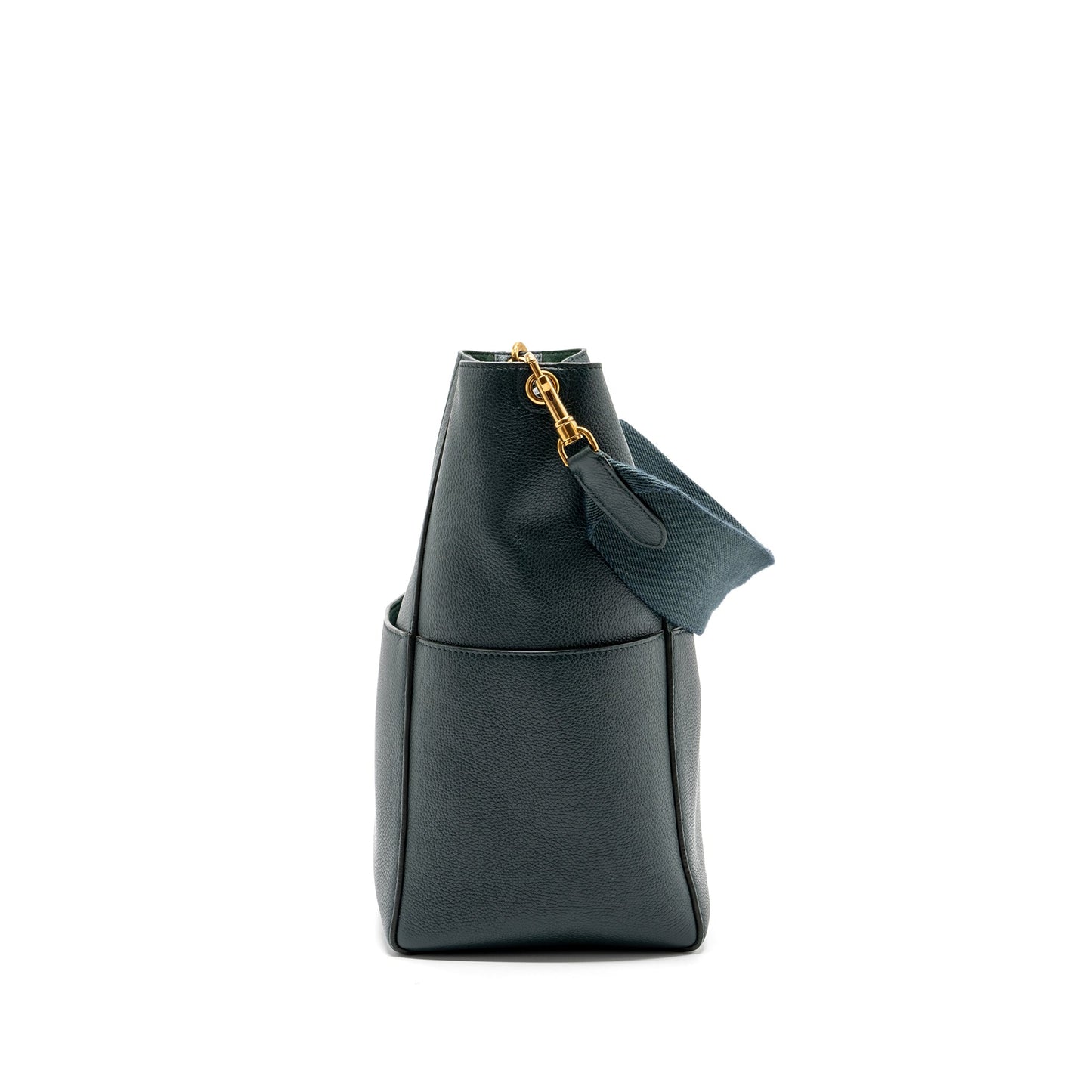 Celine Sangle bucket Purse calfskin dark green