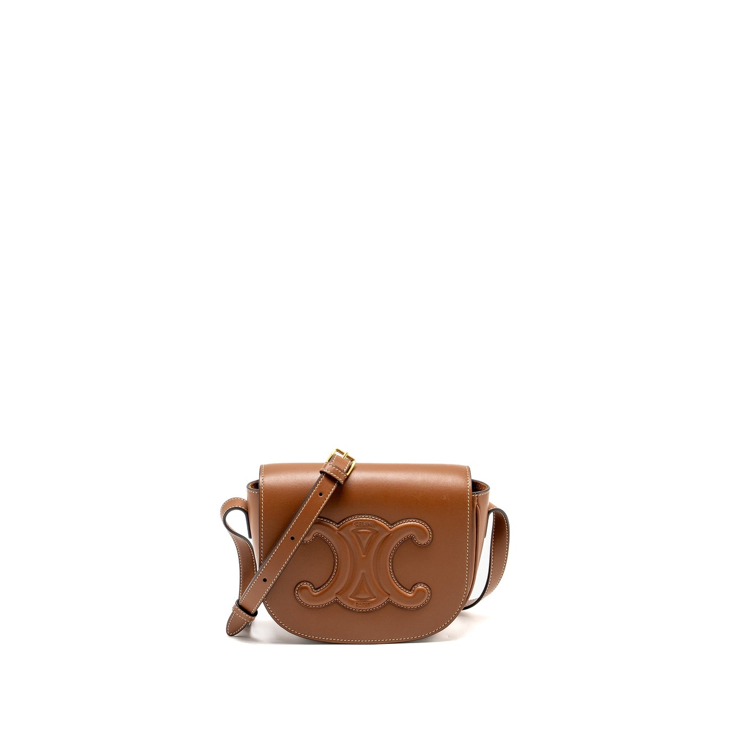 Celine Folco Cuir Triomphe Smooth Calfskin Tan