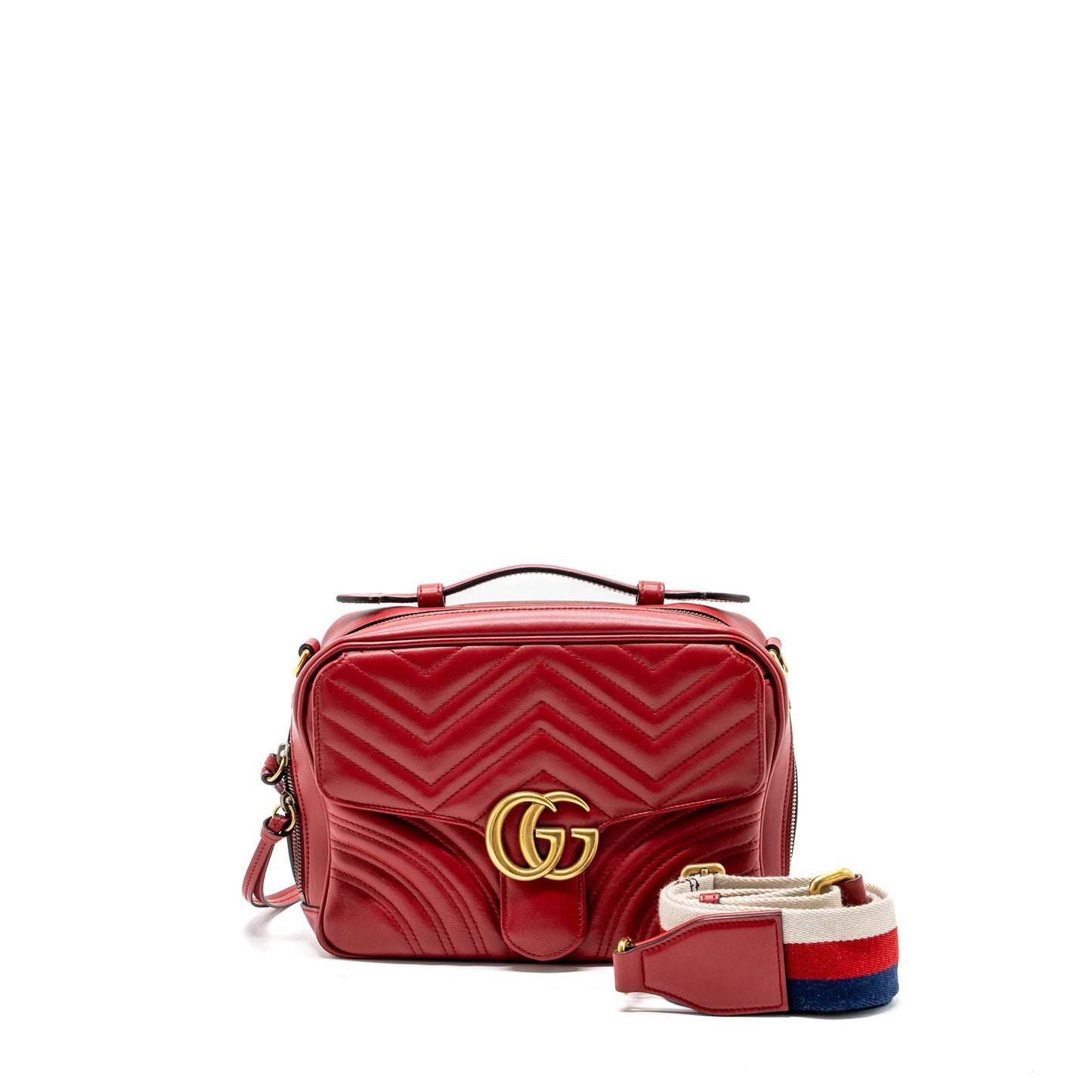 Gucci Marmont Matelasse Mini Purse Calfskin Red
